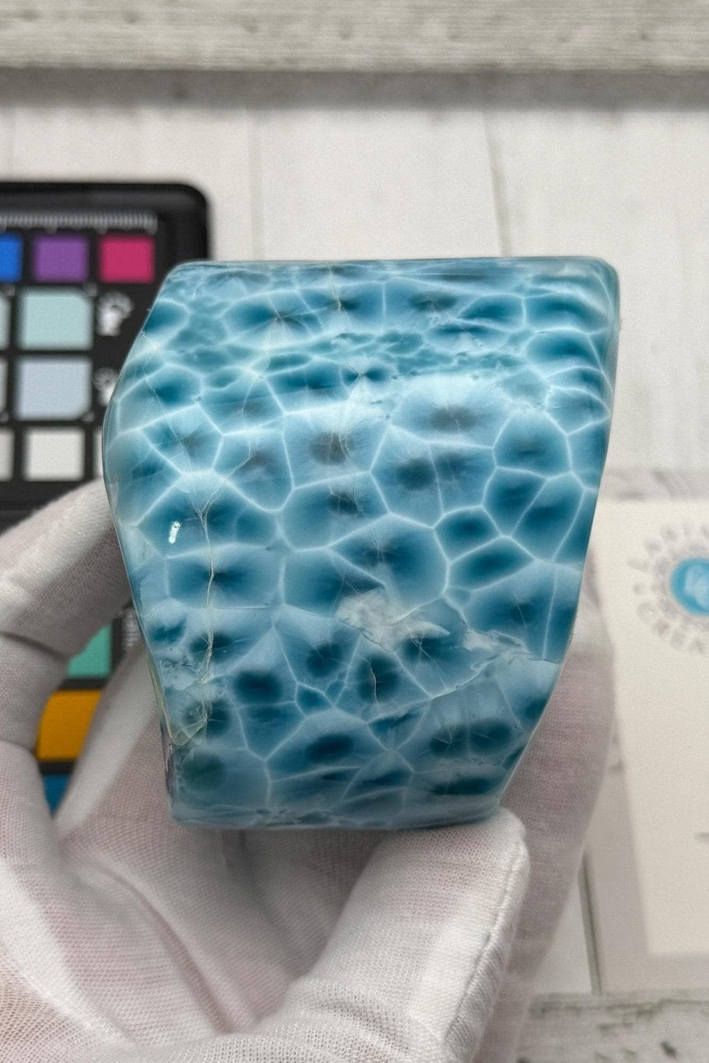 Larimar Large Cabochon Blue Atlantis Stone, High - Grade Gemstone Collectors - Larimar Creations