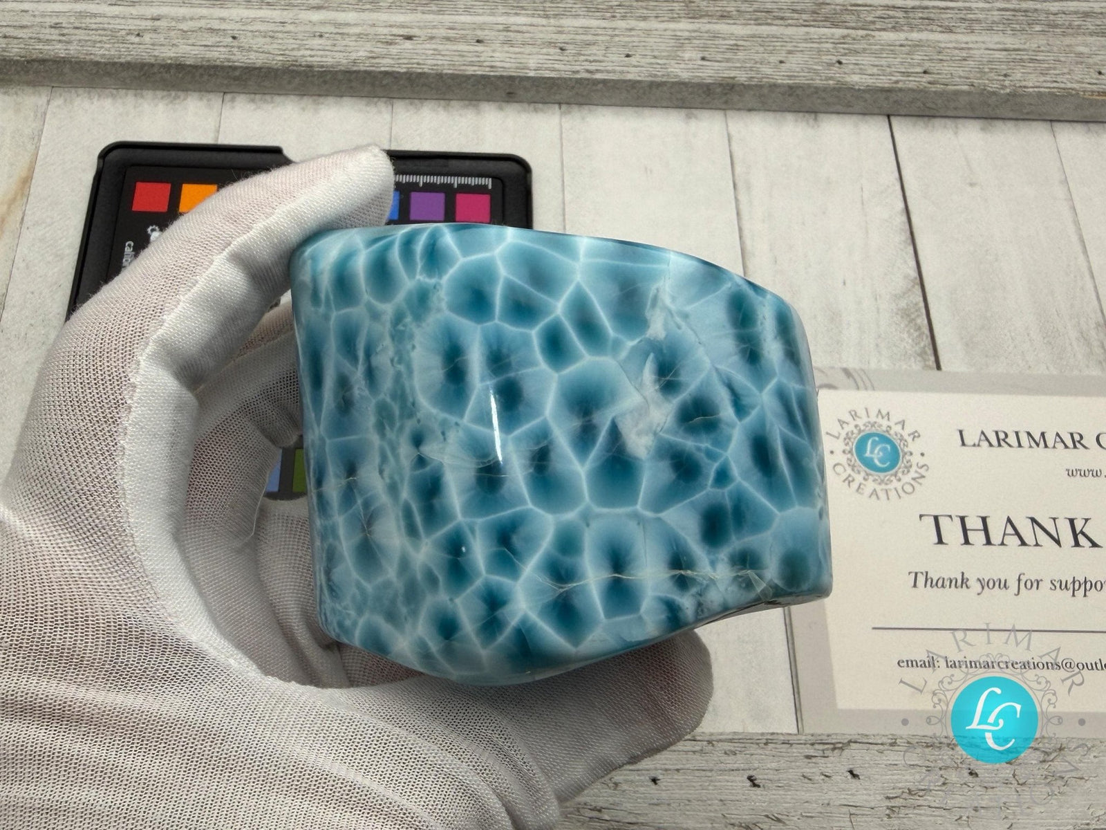 Larimar Large Cabochon Blue Atlantis Stone, High - Grade Gemstone Collectors - Larimar Creations