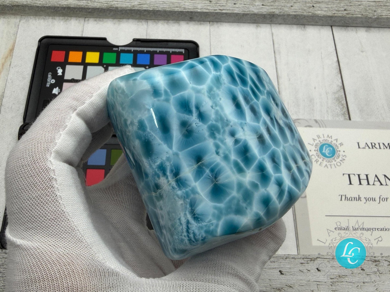 Larimar Large Cabochon Blue Atlantis Stone, High - Grade Gemstone Collectors - Larimar Creations
