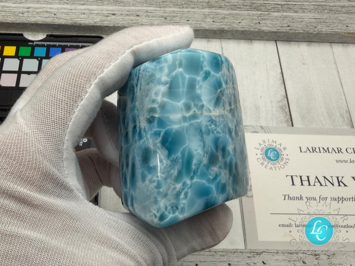 Larimar Large Cabochon Blue Atlantis Stone, High - Grade Gemstone Collectors - Larimar Creations