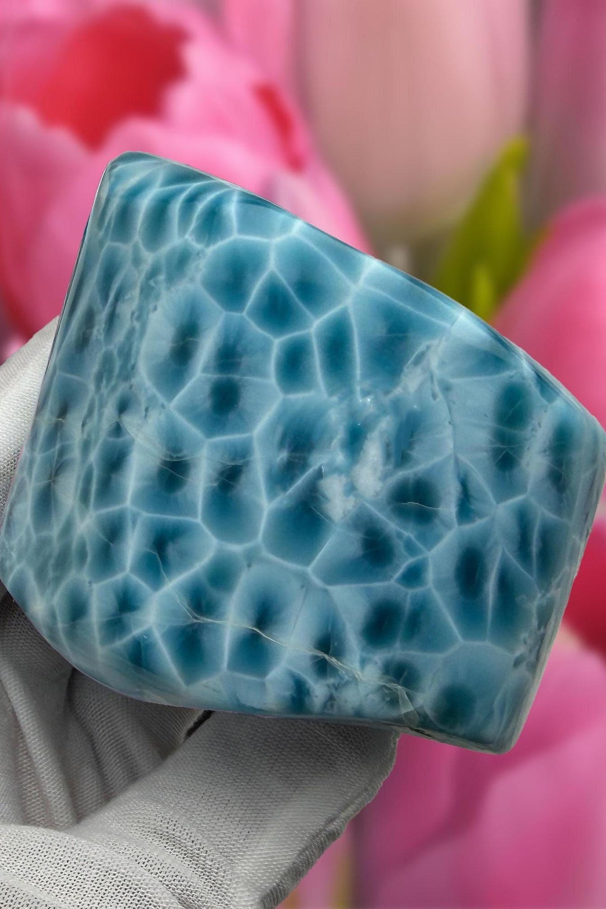 Larimar Large Cabochon Blue Atlantis Stone, High - Grade Gemstone Collectors - Larimar Creations