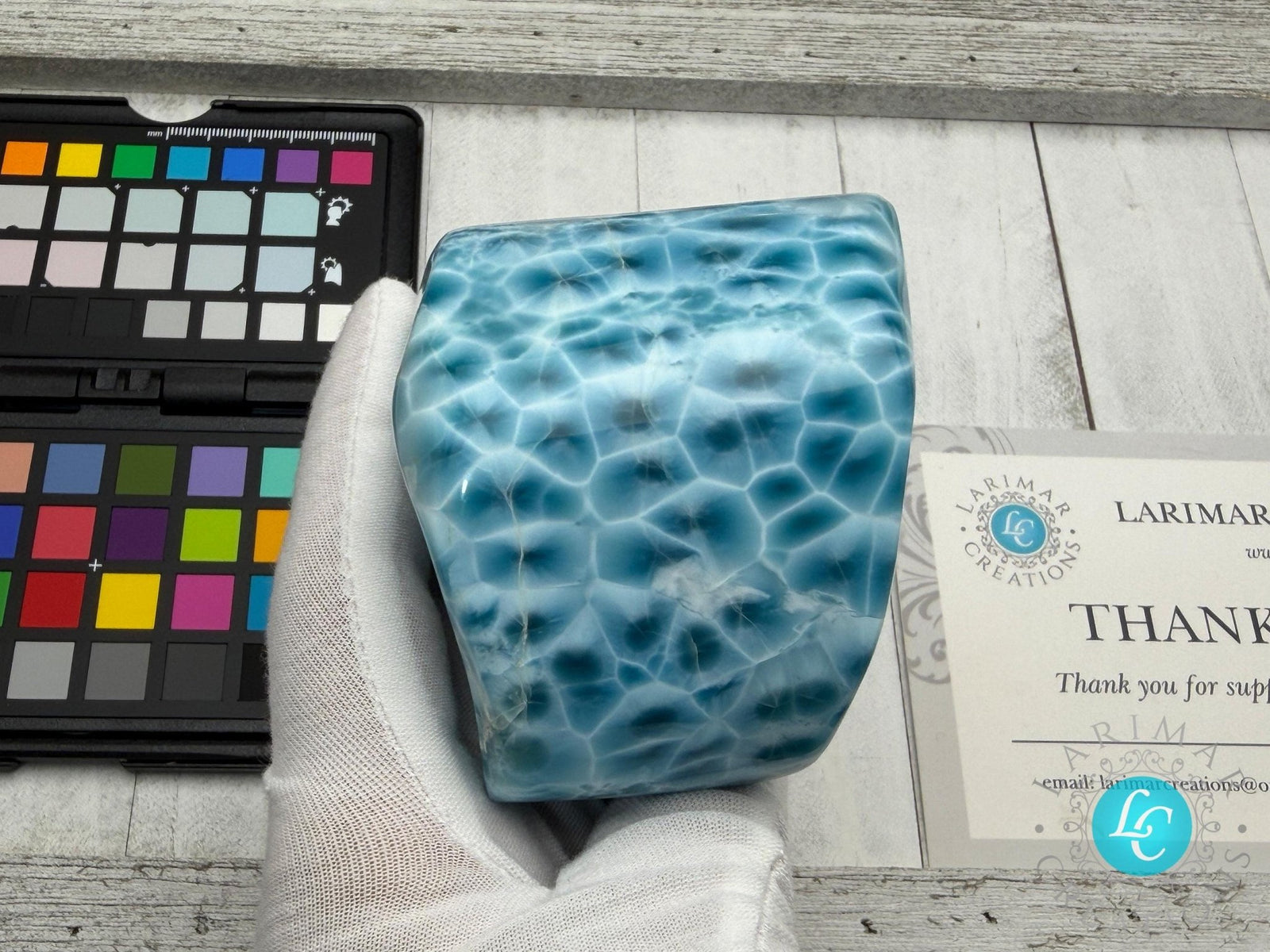 Larimar Large Cabochon Blue Atlantis Stone, High - Grade Gemstone Collectors - Larimar Creations