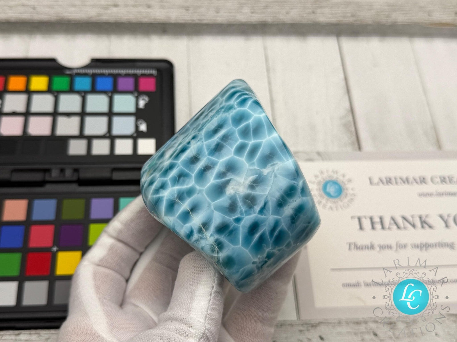 Larimar Large Cabochon Blue Atlantis Stone, High - Grade Gemstone Collectors - Larimar Creations