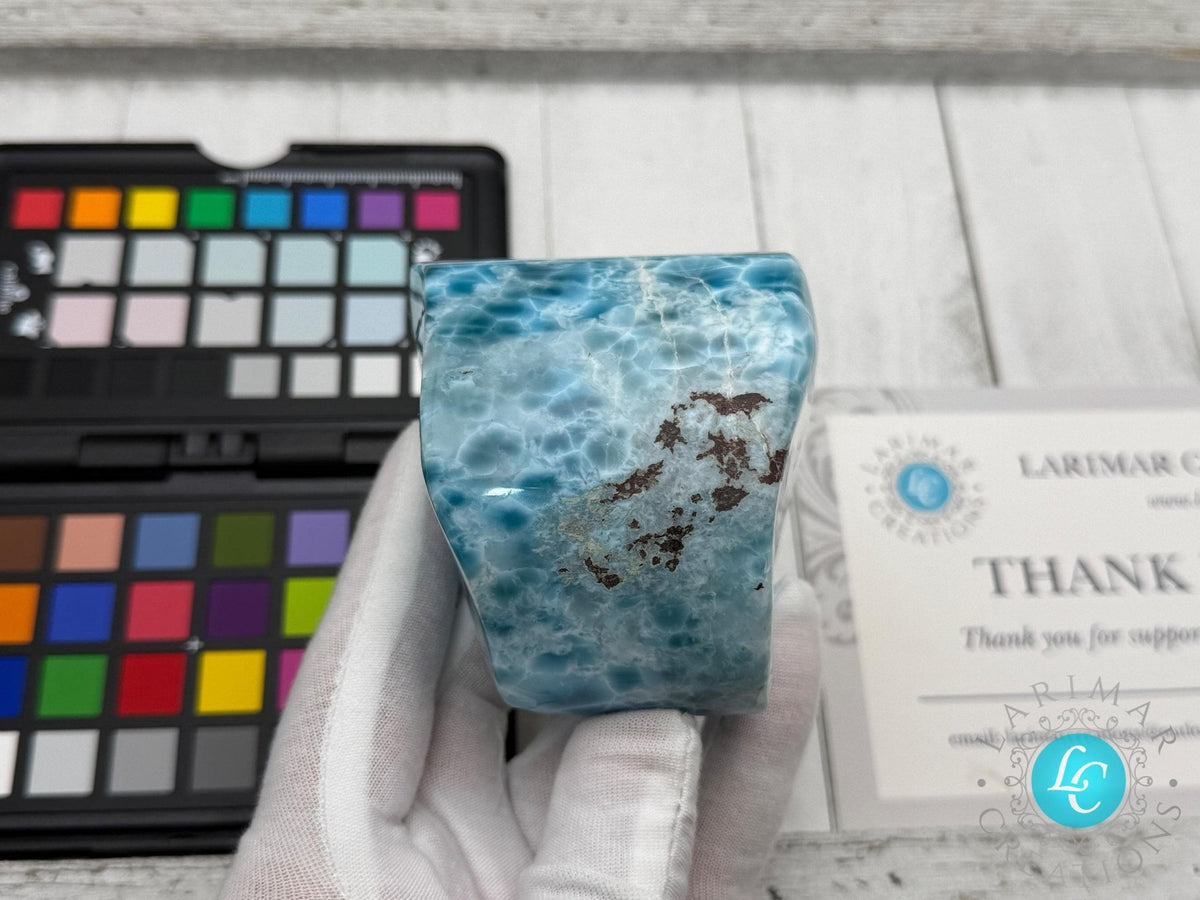 Larimar Large Cabochon Blue Atlantis Stone, High - Grade Gemstone Collectors - Larimar Creations