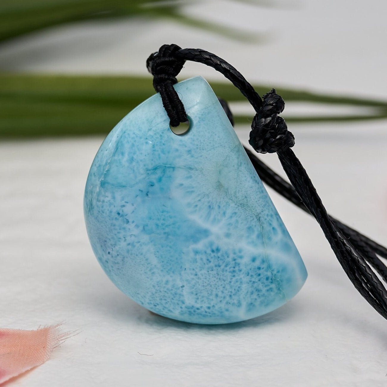 Larimar Leather Necklace - Larimar Creations