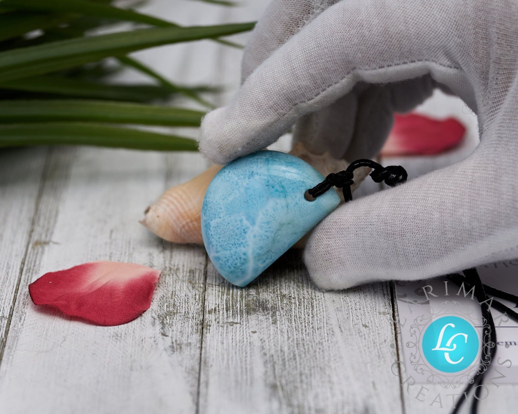 Larimar Leather Necklace - Larimar Creations