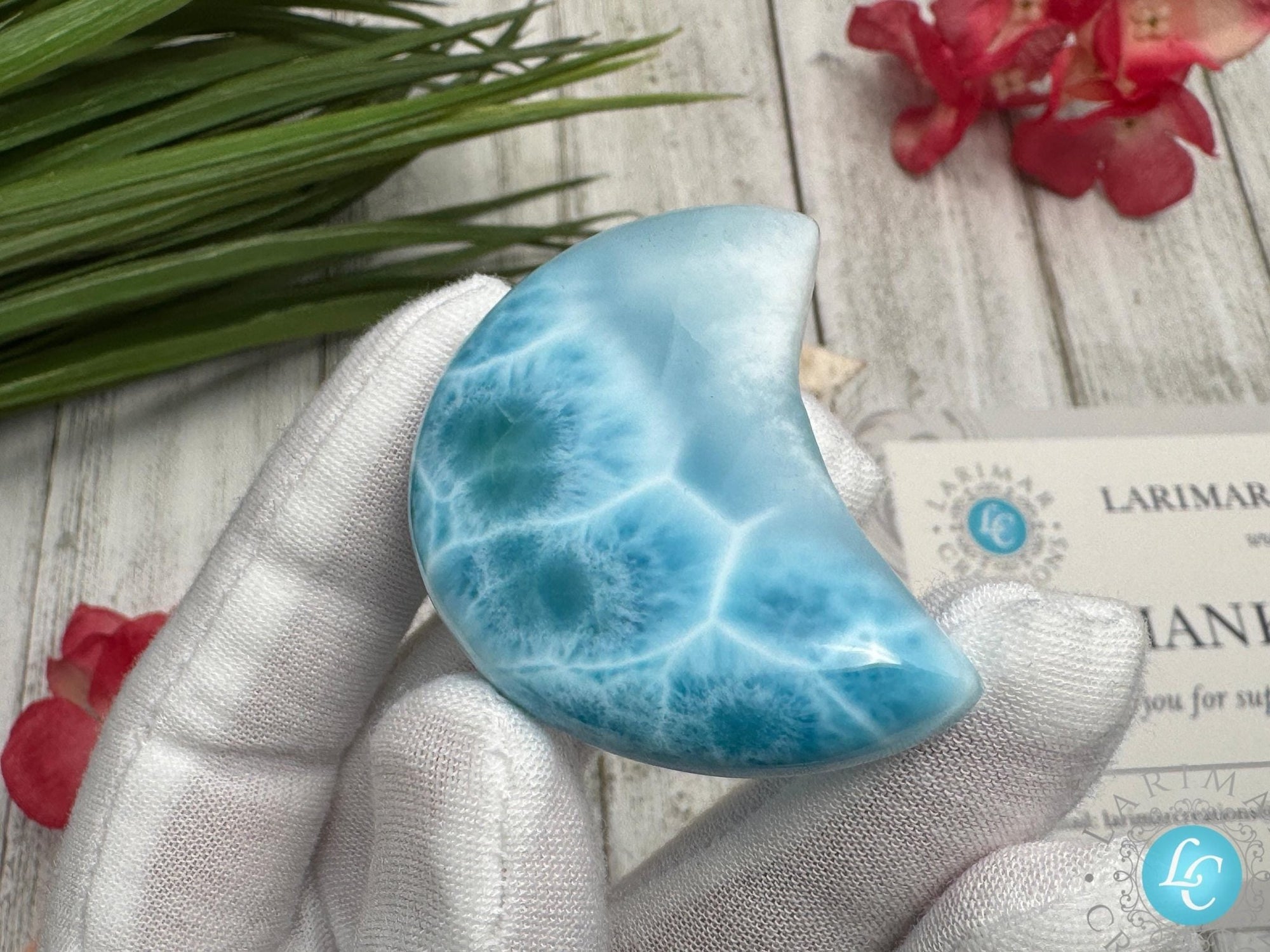 Larimar Moon Cabochon - Larimar Creations