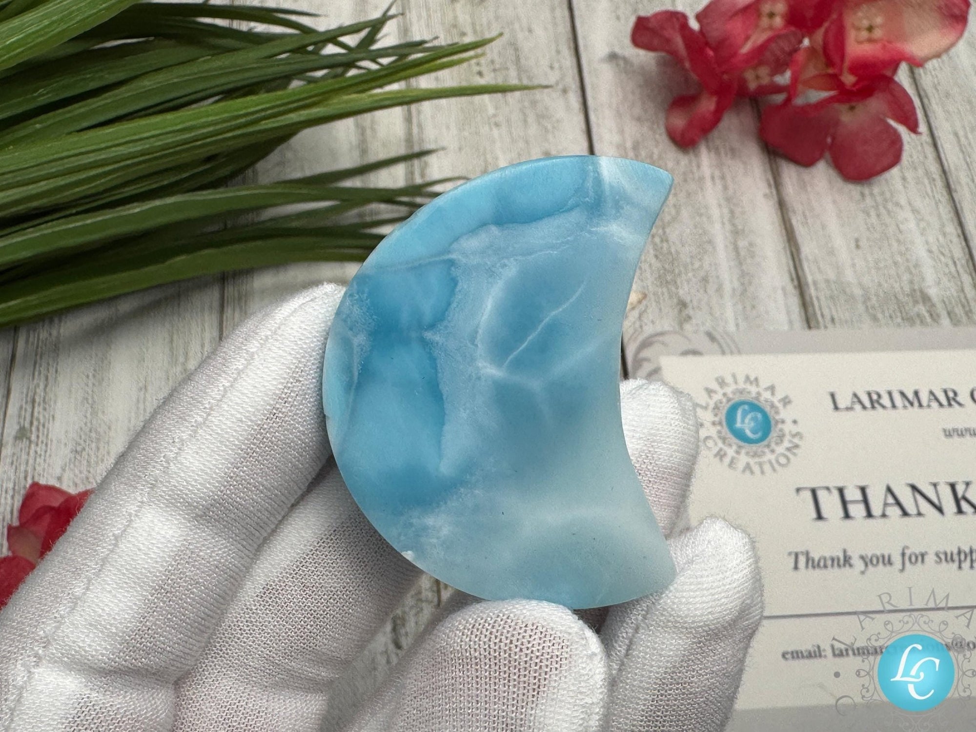 Larimar Moon Cabochon - Larimar Creations