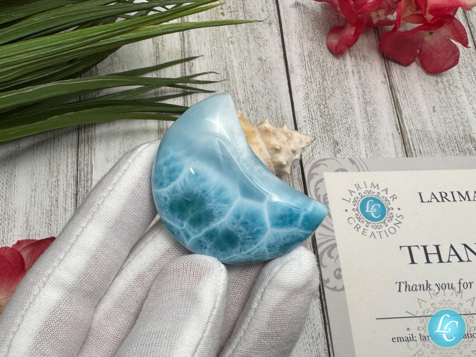 Large Larimar Moonstone Cabochon - Larimar Creations