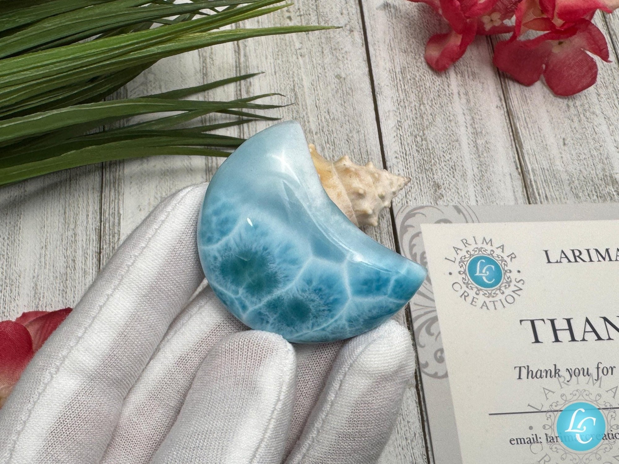 Larimar Moon Cabochon - Larimar Creations