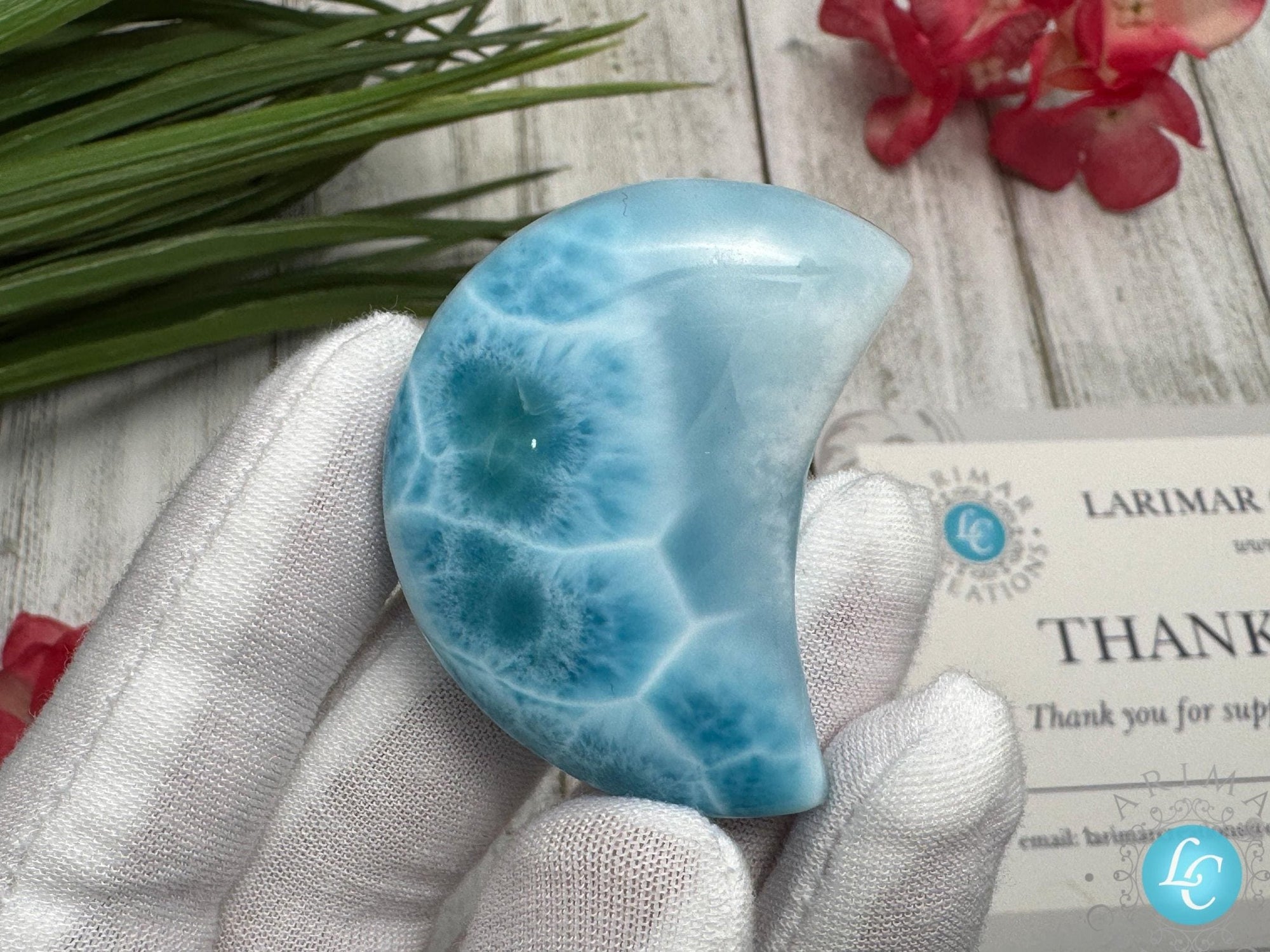 Larimar Moon Cabochon - Larimar Creations
