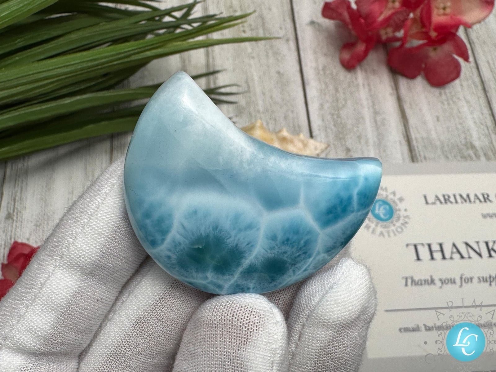 Large Larimar Moonstone Cabochon - Larimar Creations
