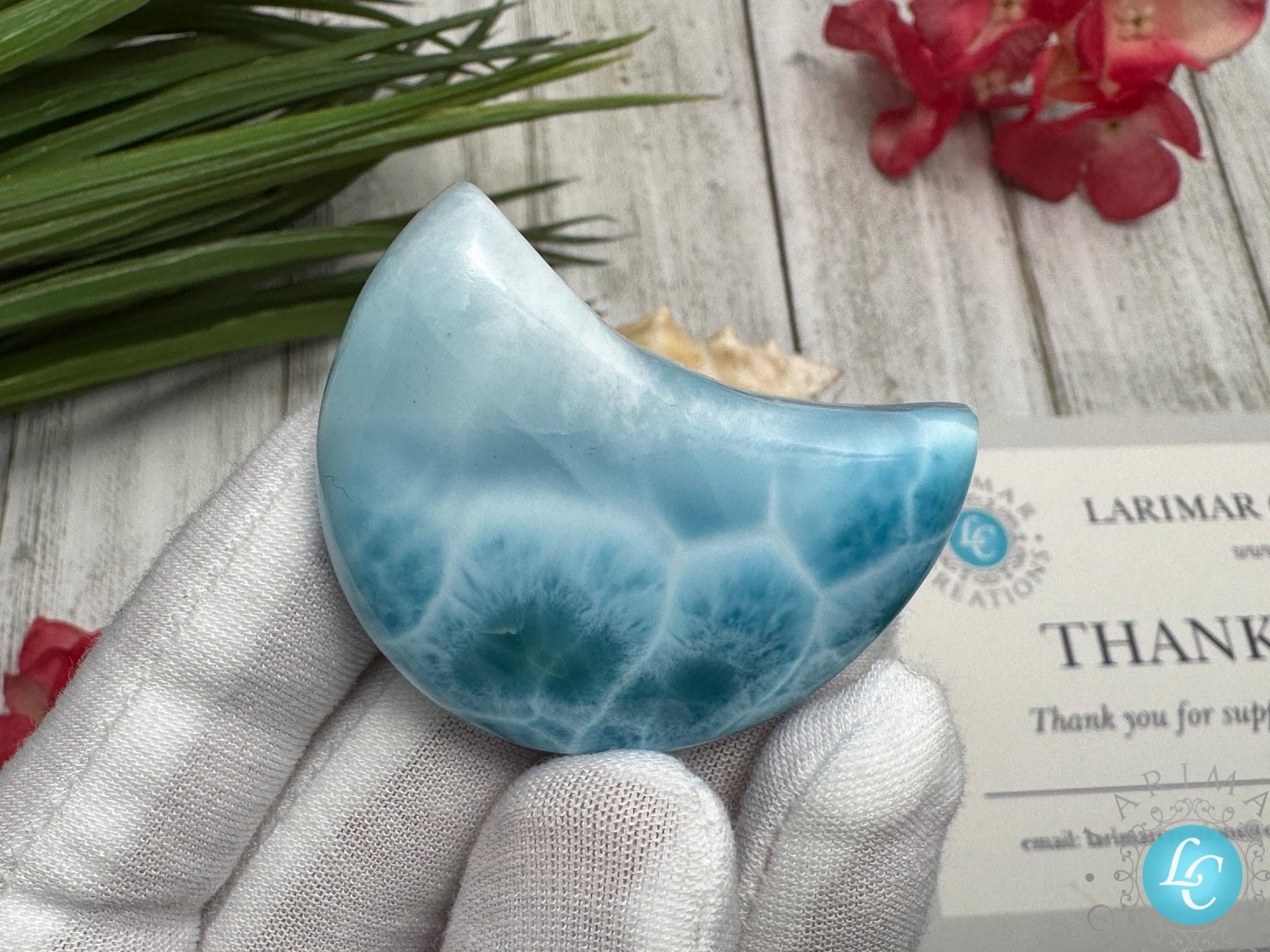 Larimar Moon Cabochon - Larimar Creations