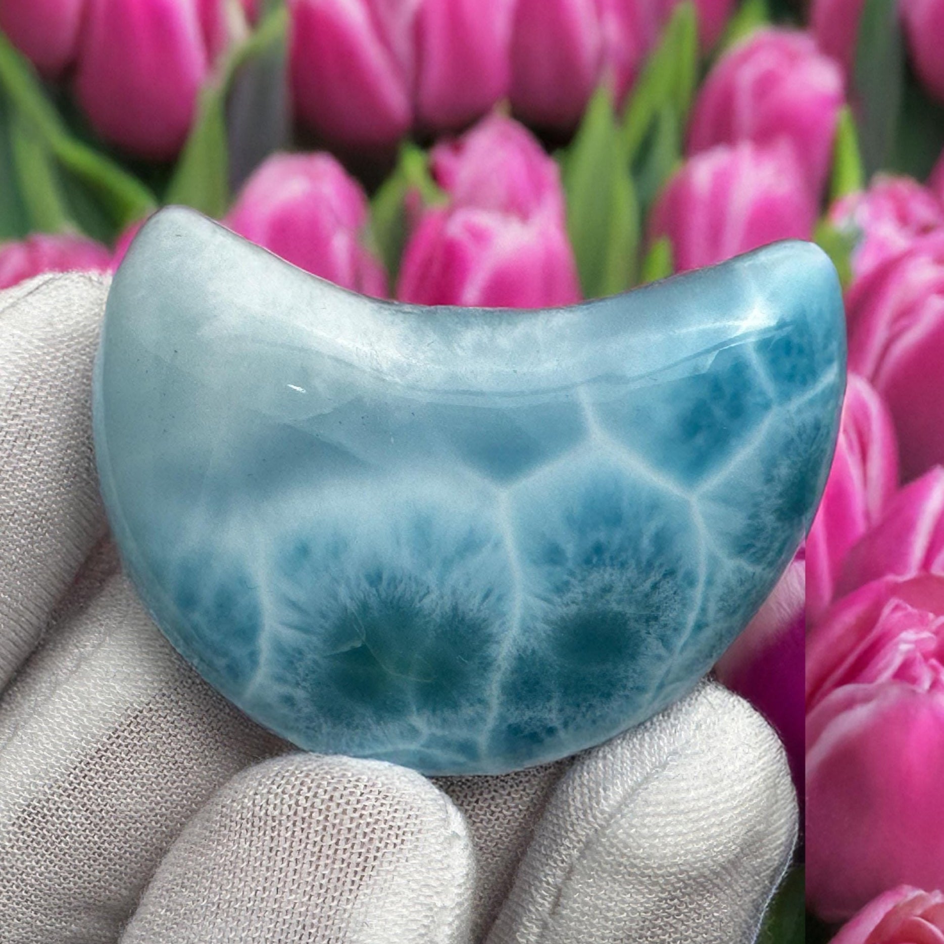 Larimar Moon Cabochon - Larimar Creations