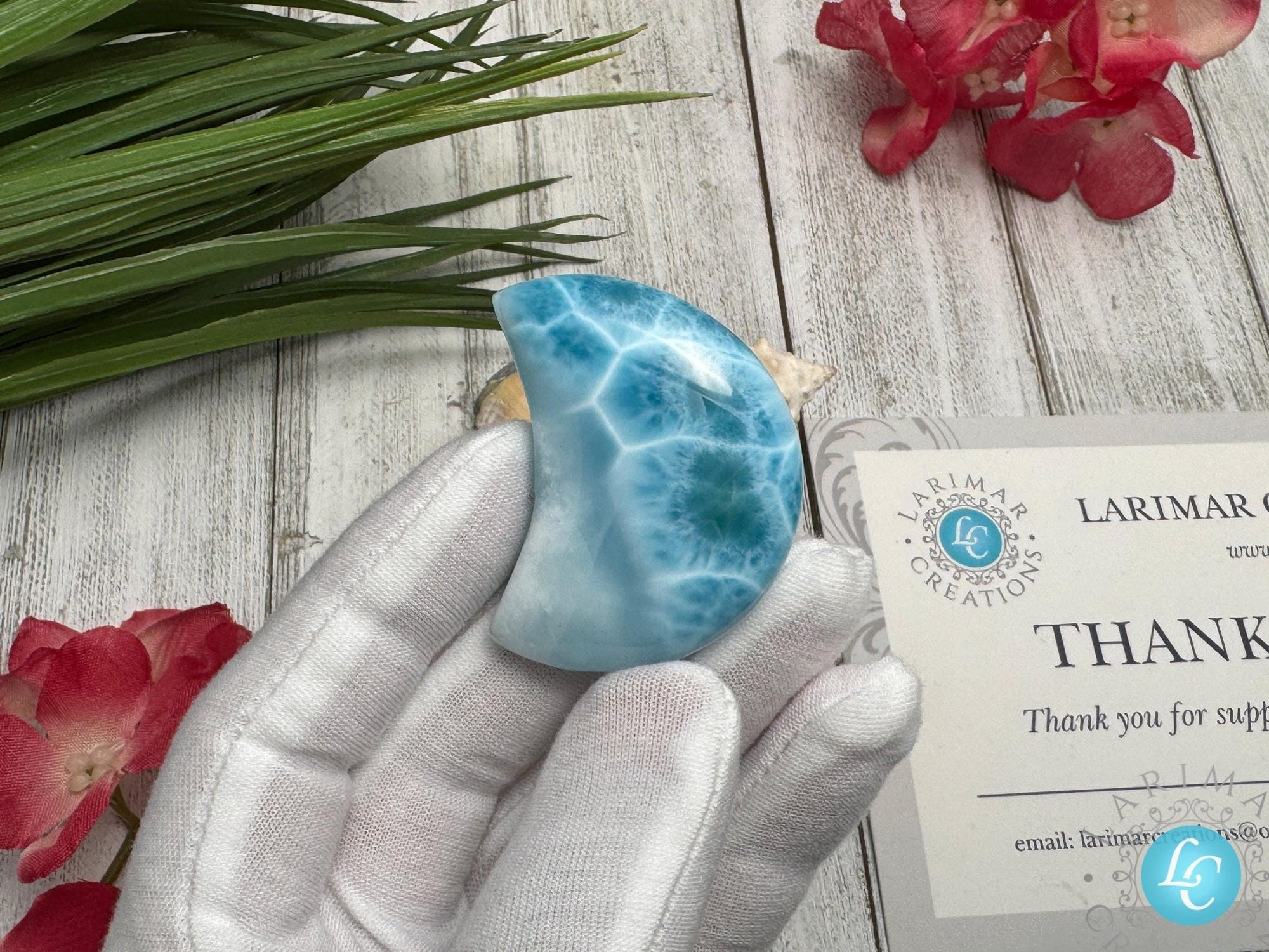 Larimar Moon Cabochon - Larimar Creations
