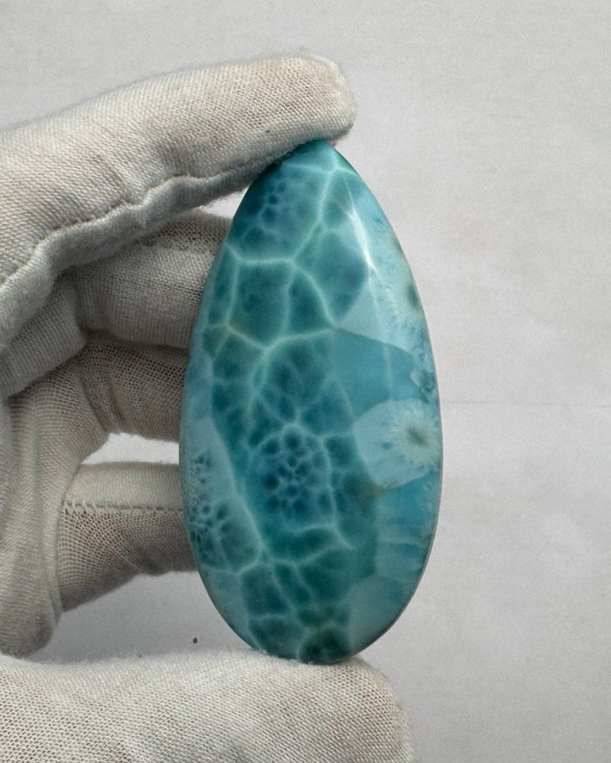Larimar Palm Stone Cabochon - Larimar Creations