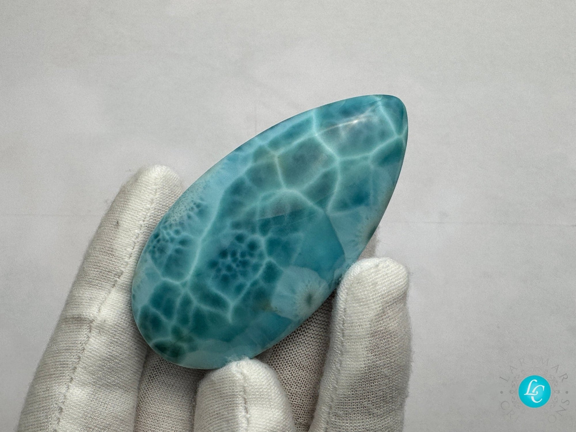 Larimar Palm Stone Cabochon - Larimar Creations