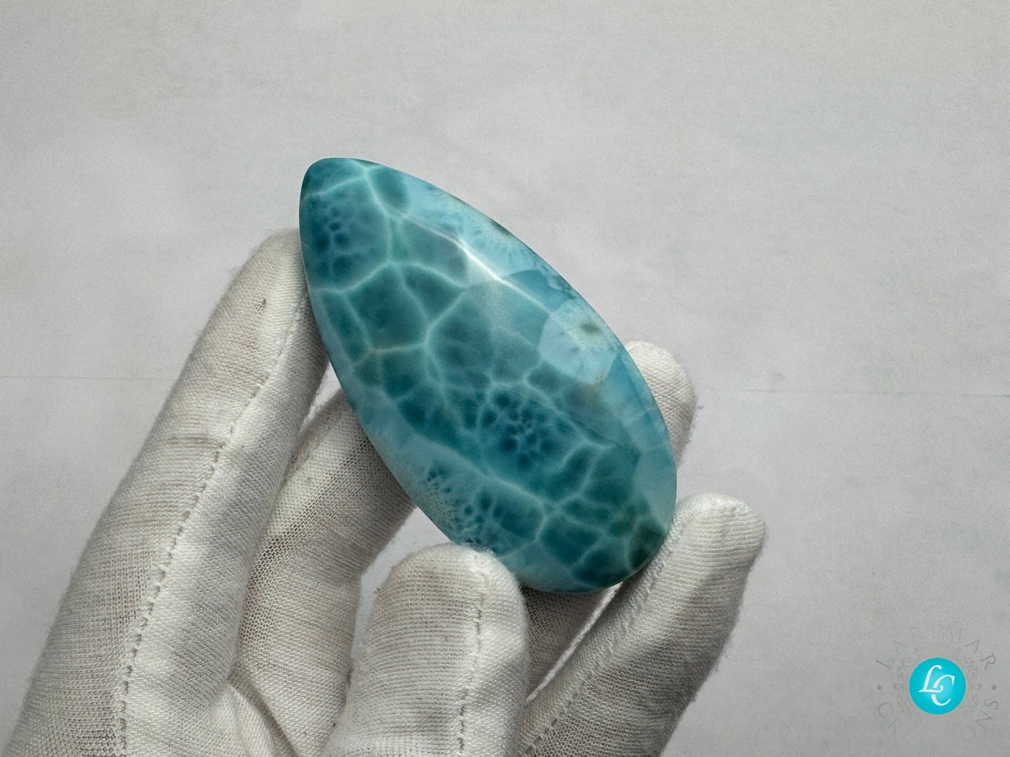 Larimar Palm Stone Cabochon - Larimar Creations