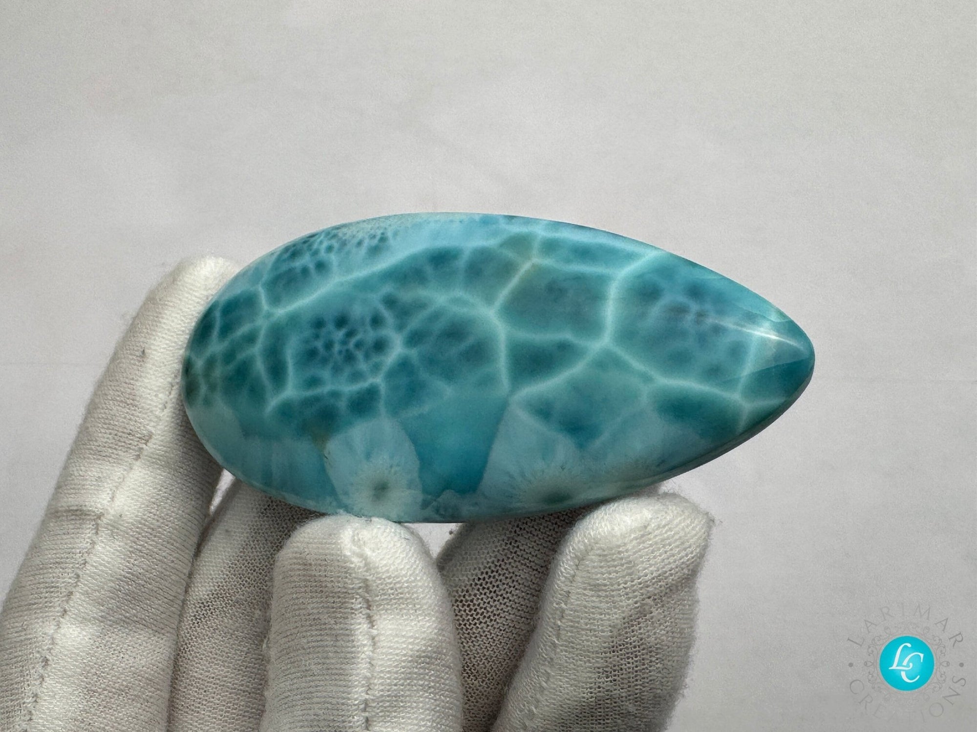 Larimar Palm Stone Cabochon - Larimar Creations
