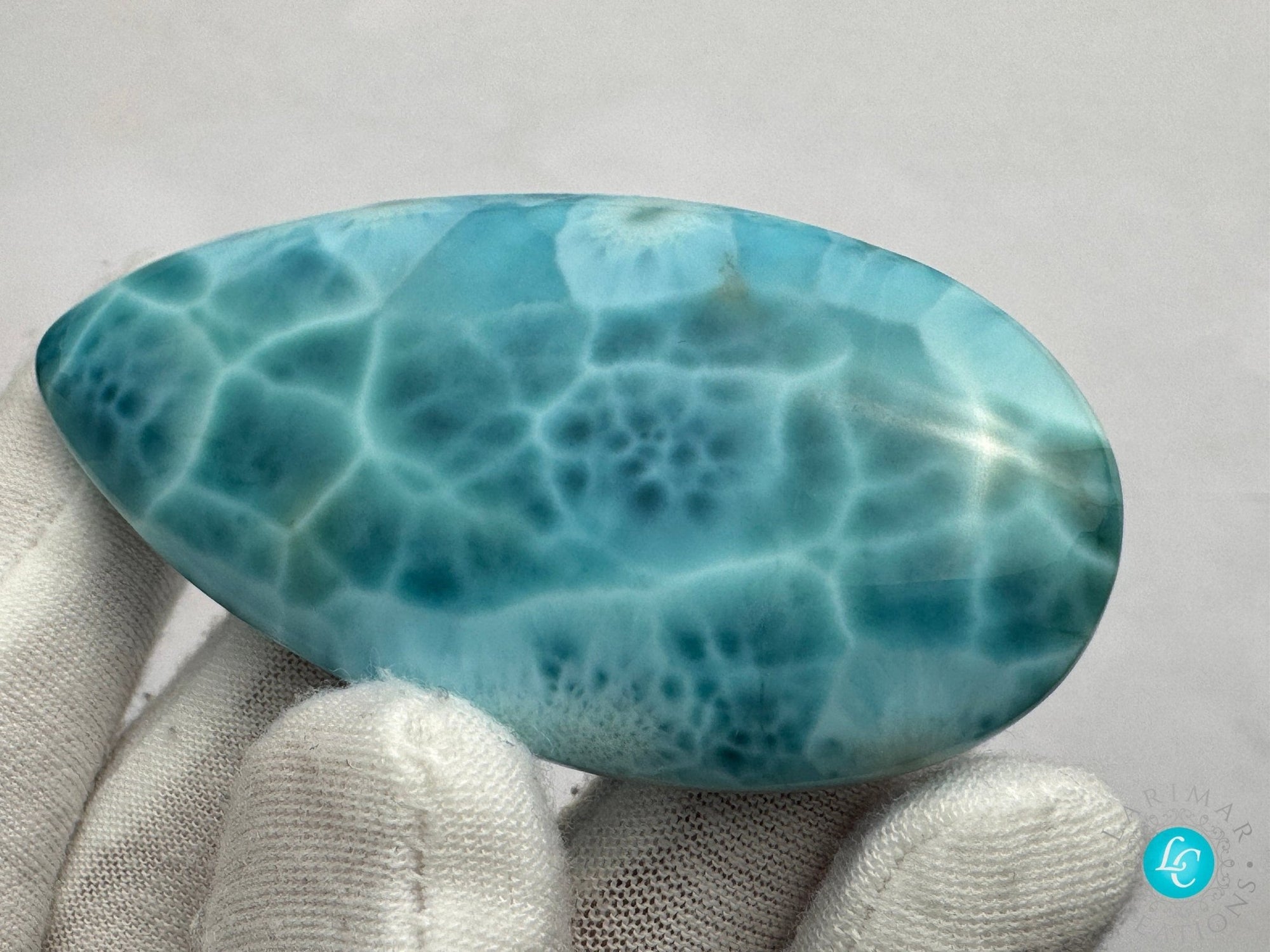 Larimar Palm Stone Cabochon - Larimar Creations