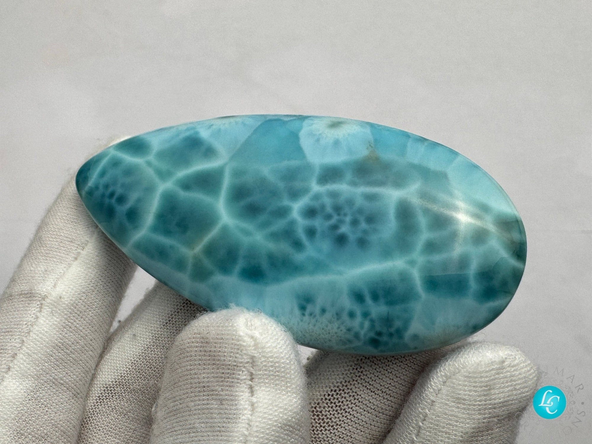 Larimar Palm Stone Cabochon - Larimar Creations