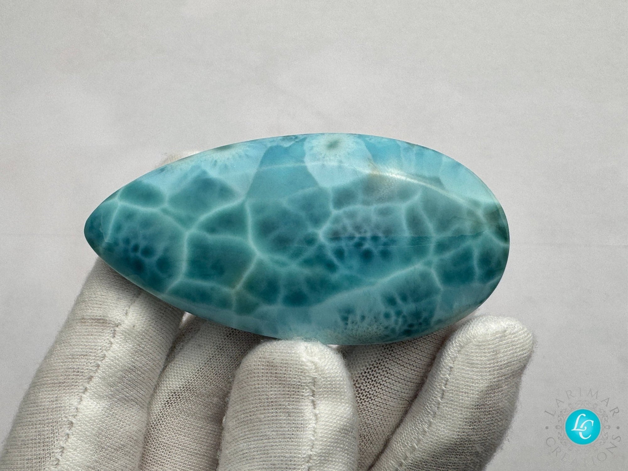 Larimar Palm Stone Cabochon - Larimar Creations