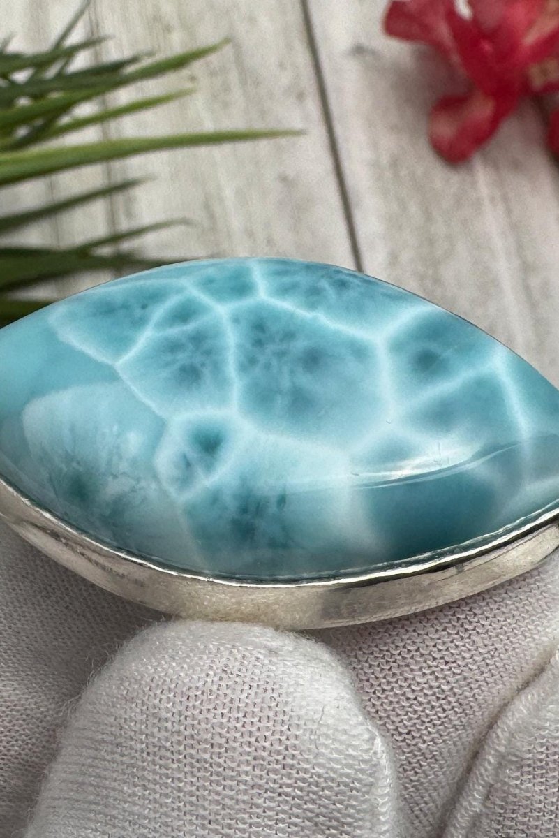Larimar Pendant diamond shape / 925 Sterling Silver - Larimar Creations