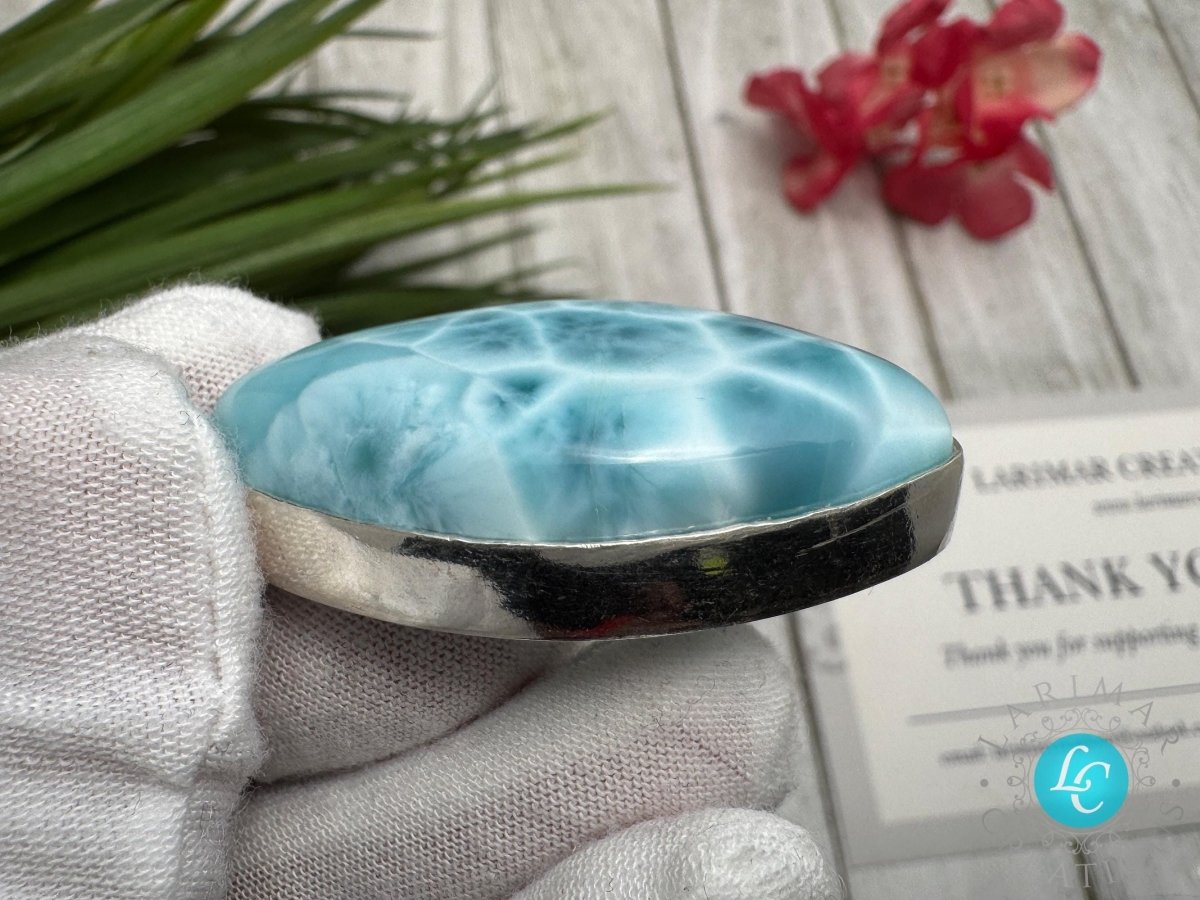 Larimar Pendant diamond shape / 925 Sterling Silver - Larimar Creations