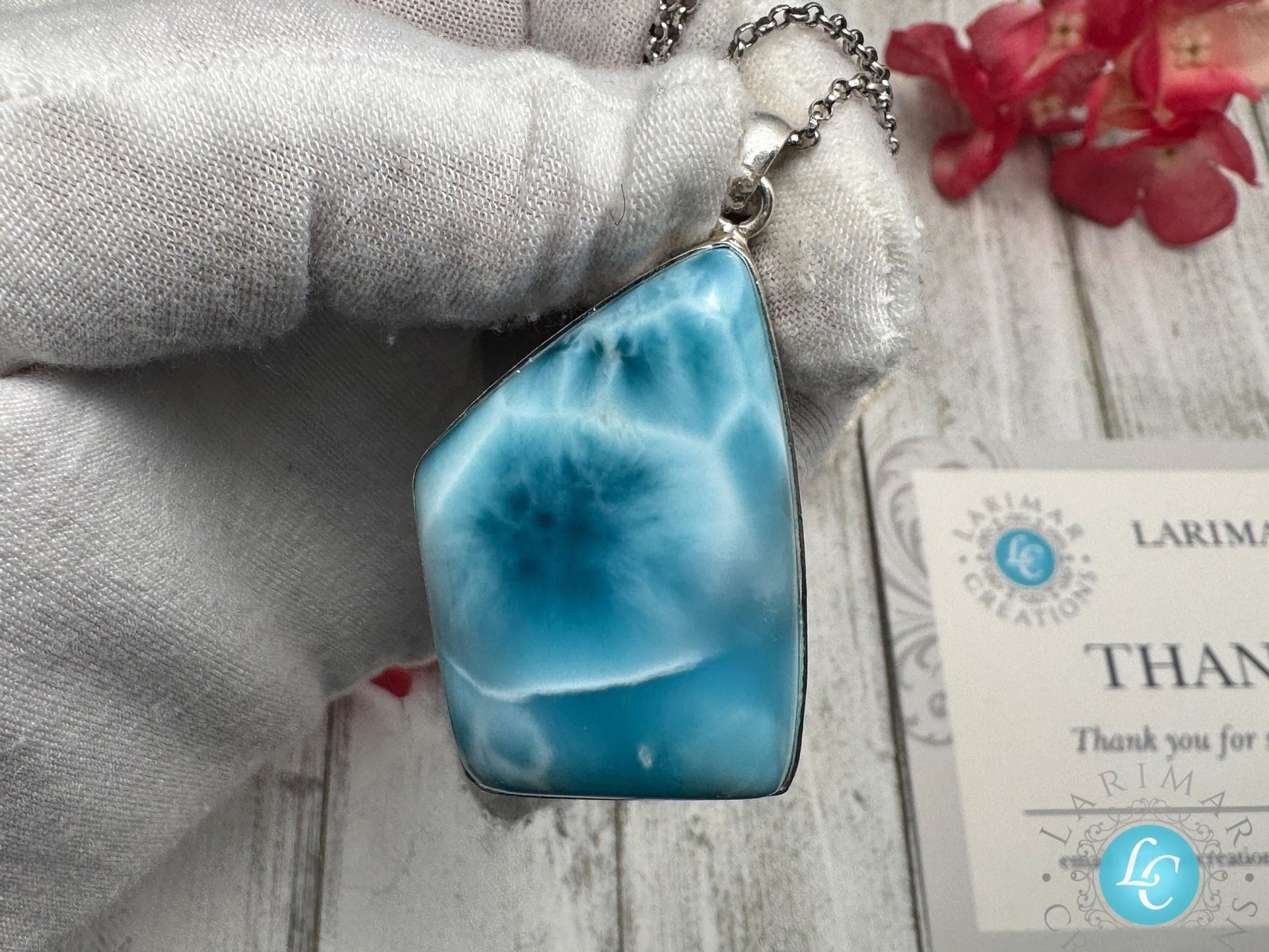 Larimar Pendant Necklace: Collector&#39;s Gemstone - Larimar Creations