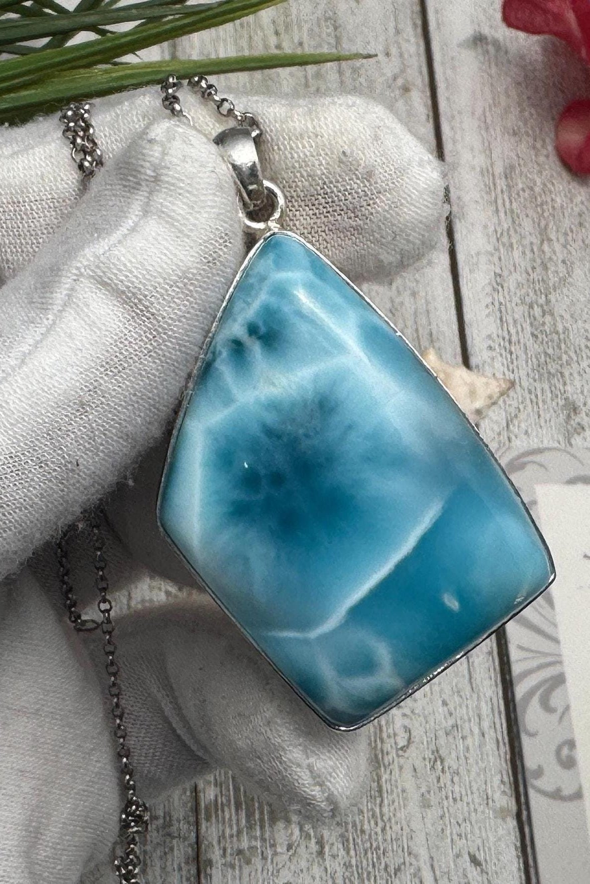 Larimar Pendant Necklace: Collector's Gemstone - Larimar Creations
