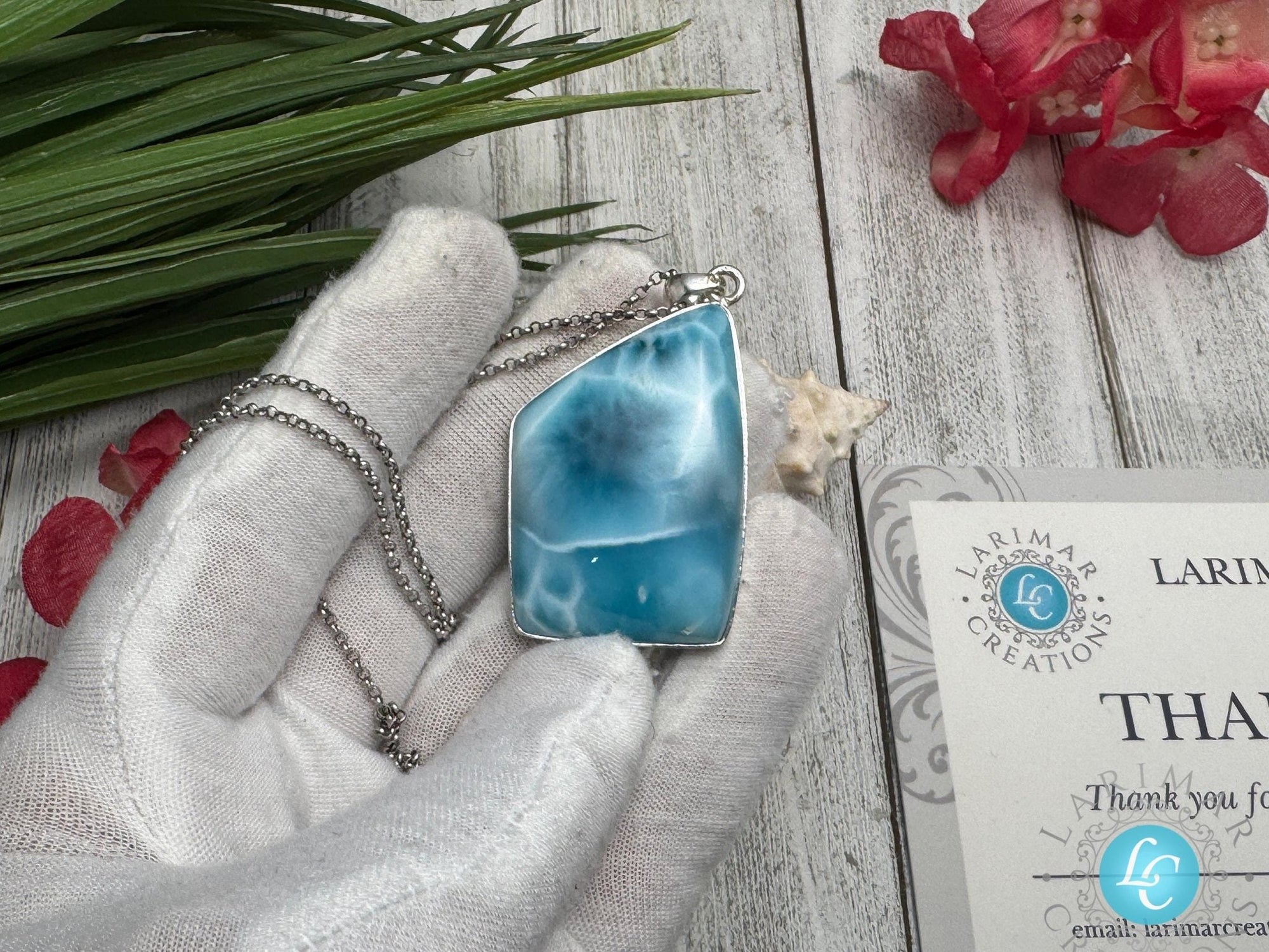 Larimar Pendant Necklace: Collector&#39;s Gemstone - Larimar Creations