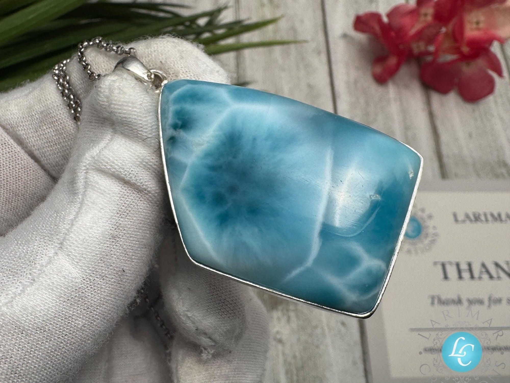 Larimar Pendant Necklace: Collector&#39;s Gemstone - Larimar Creations