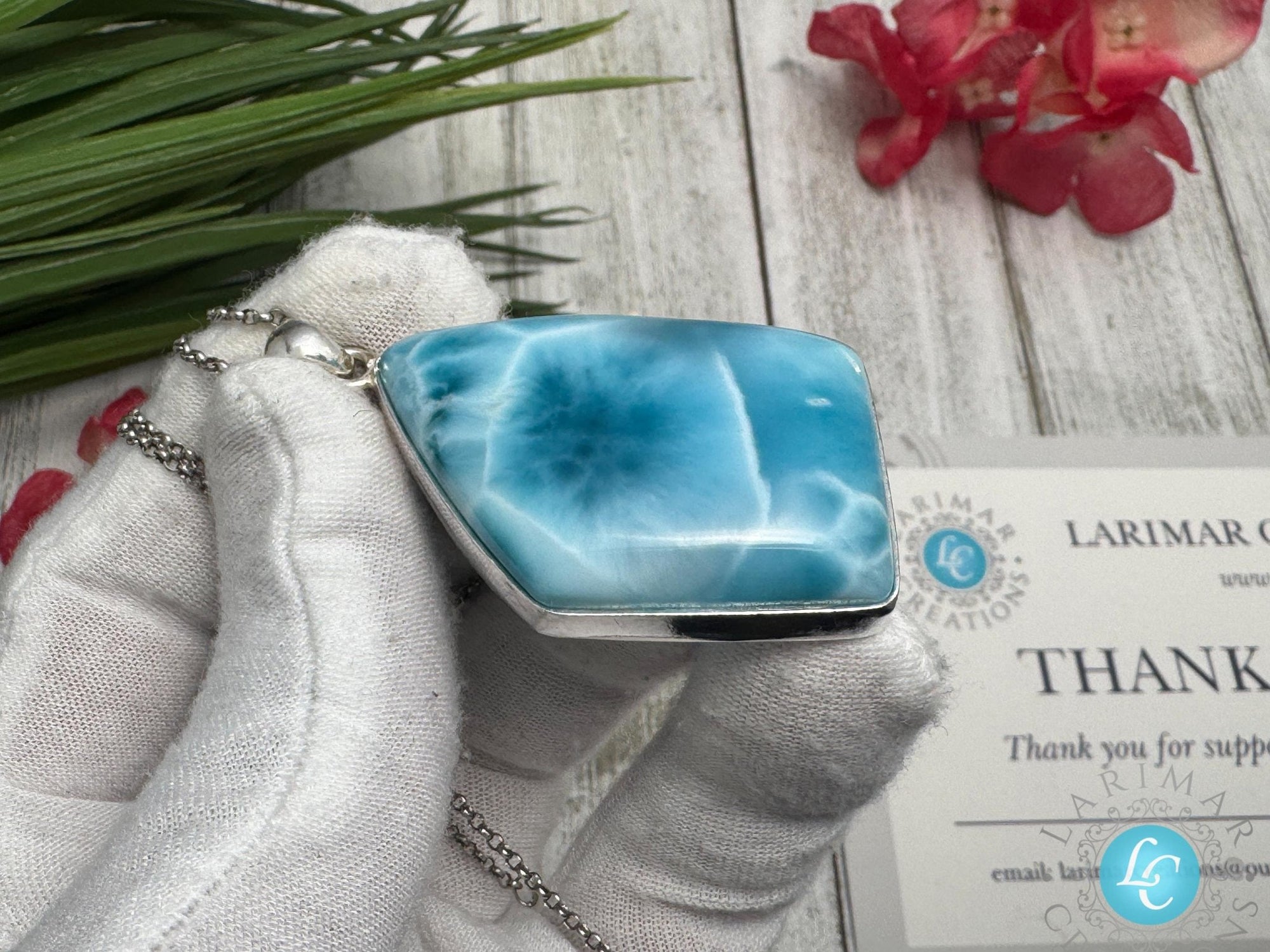 Larimar Pendant Necklace: Collector&#39;s Gemstone - Larimar Creations