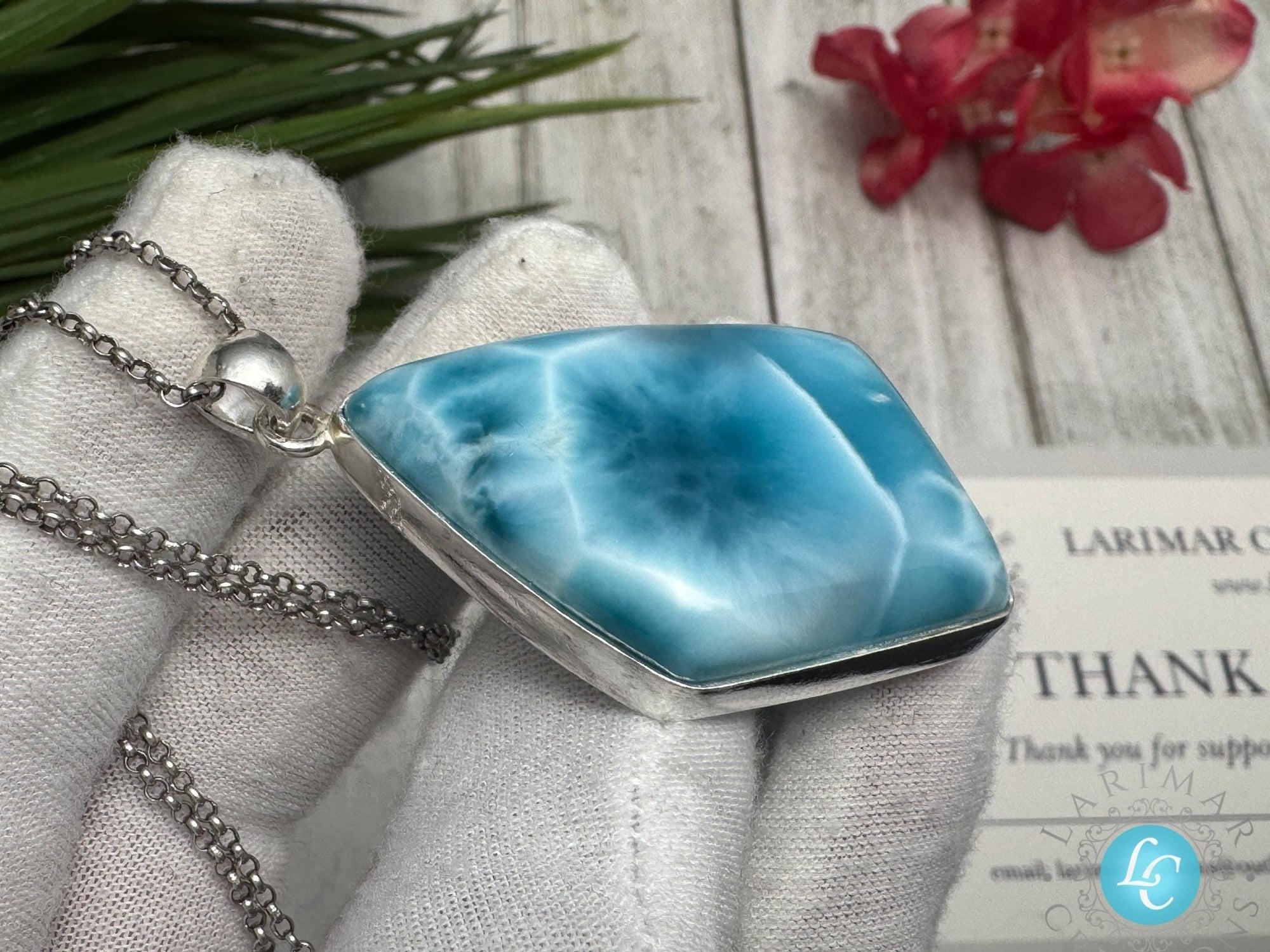Larimar Pendant Necklace: Collector&#39;s Gemstone - Larimar Creations