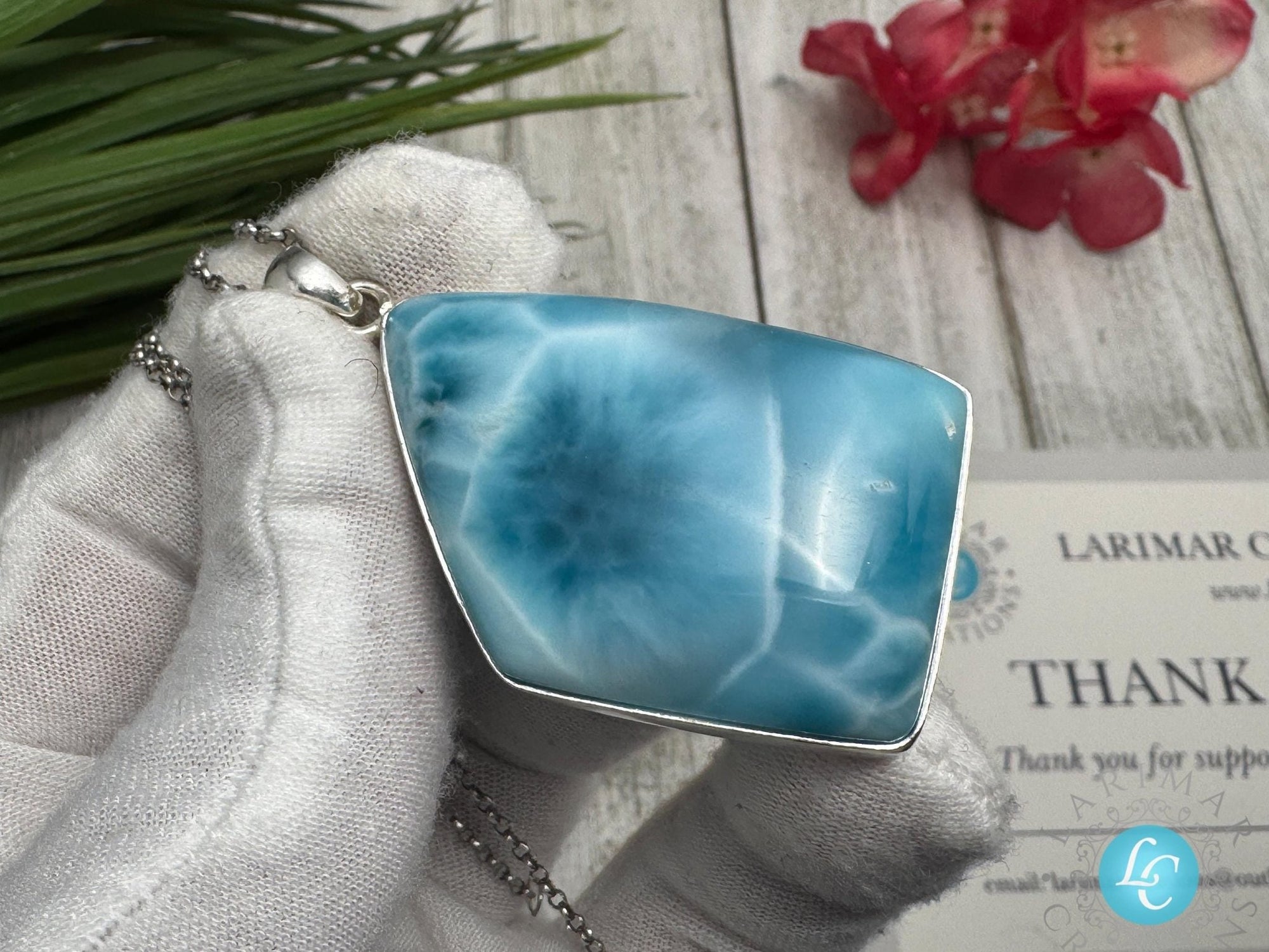 Larimar Pendant Necklace: Collector&#39;s Gemstone - Larimar Creations