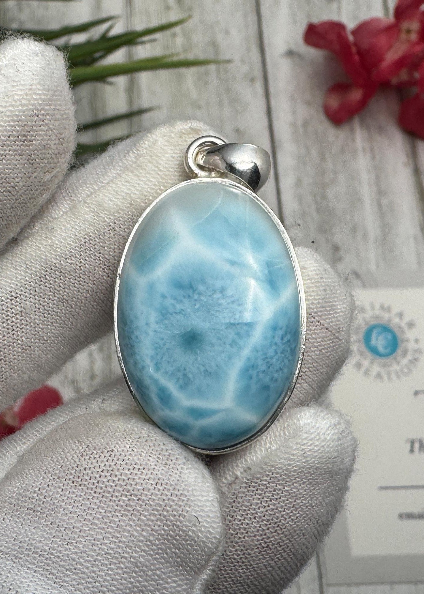 Larimar Pendant Necklace | Sterling Silver - Larimar Creations