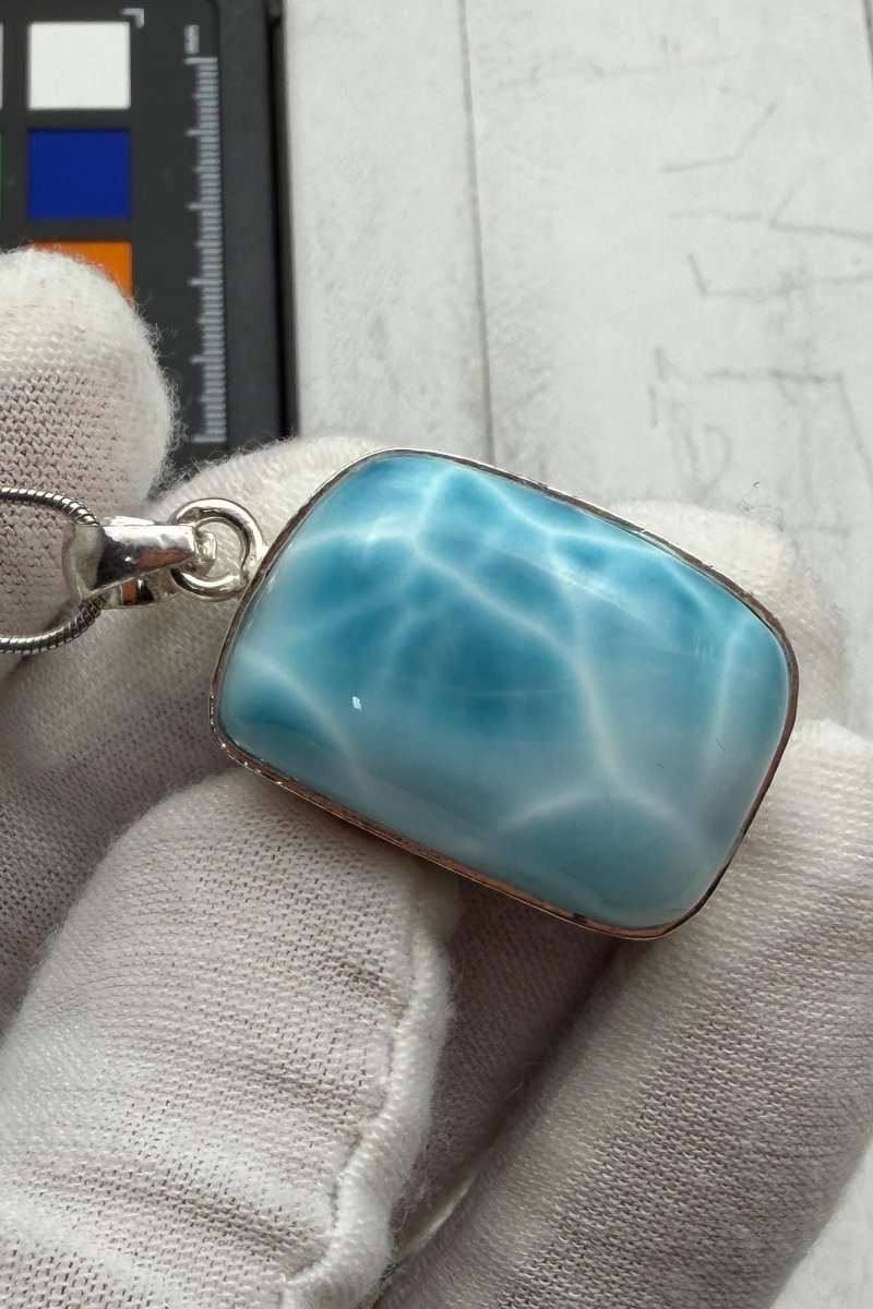 Larimar Pendant Necklace, Sterling Silver - Larimar Creations