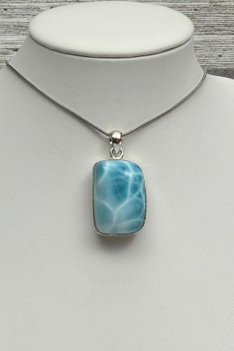 Larimar Pendant Necklace, Sterling Silver - Larimar Creations