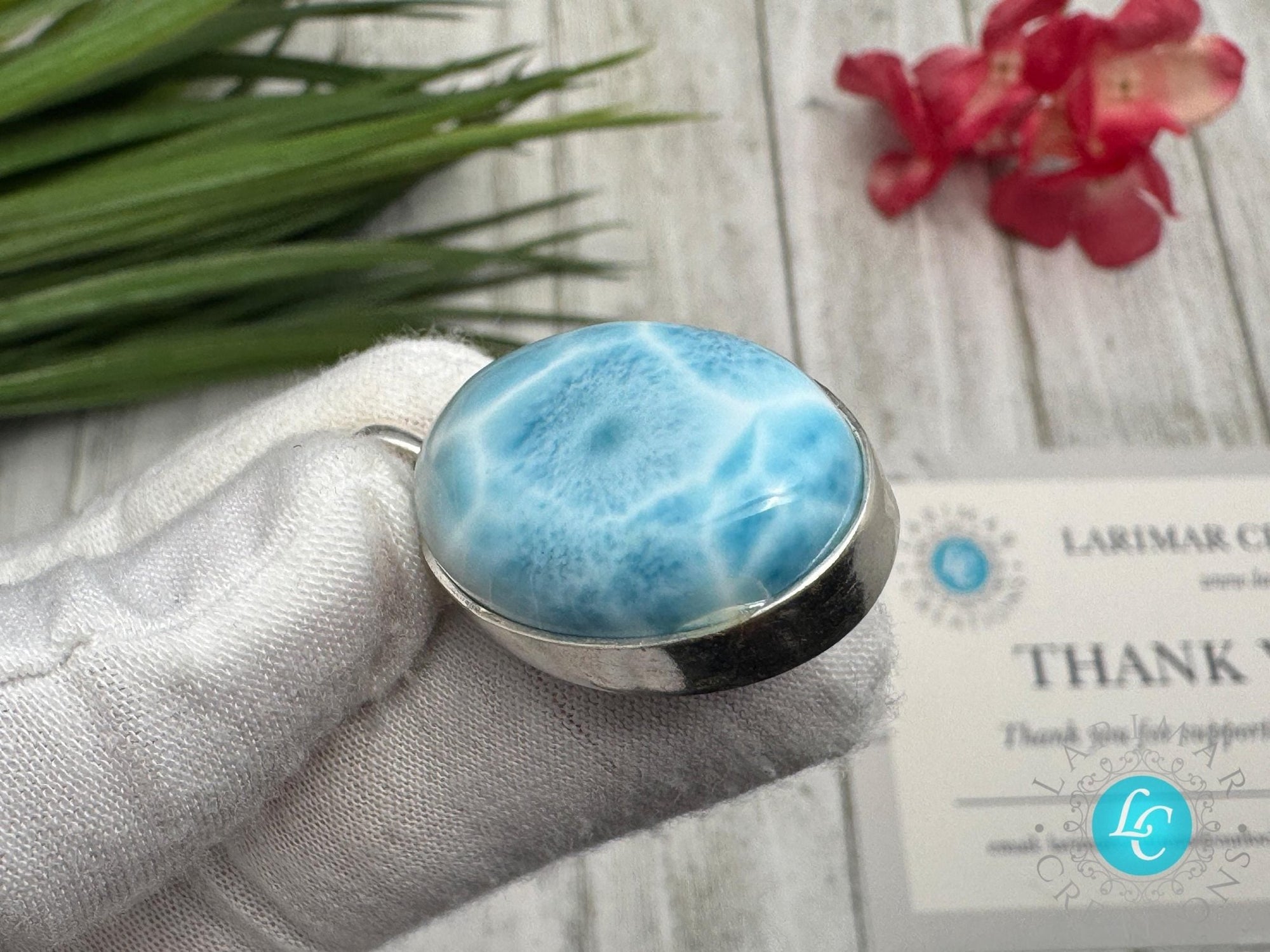 Larimar Pendant Necklace | Sterling Silver - Larimar Creations