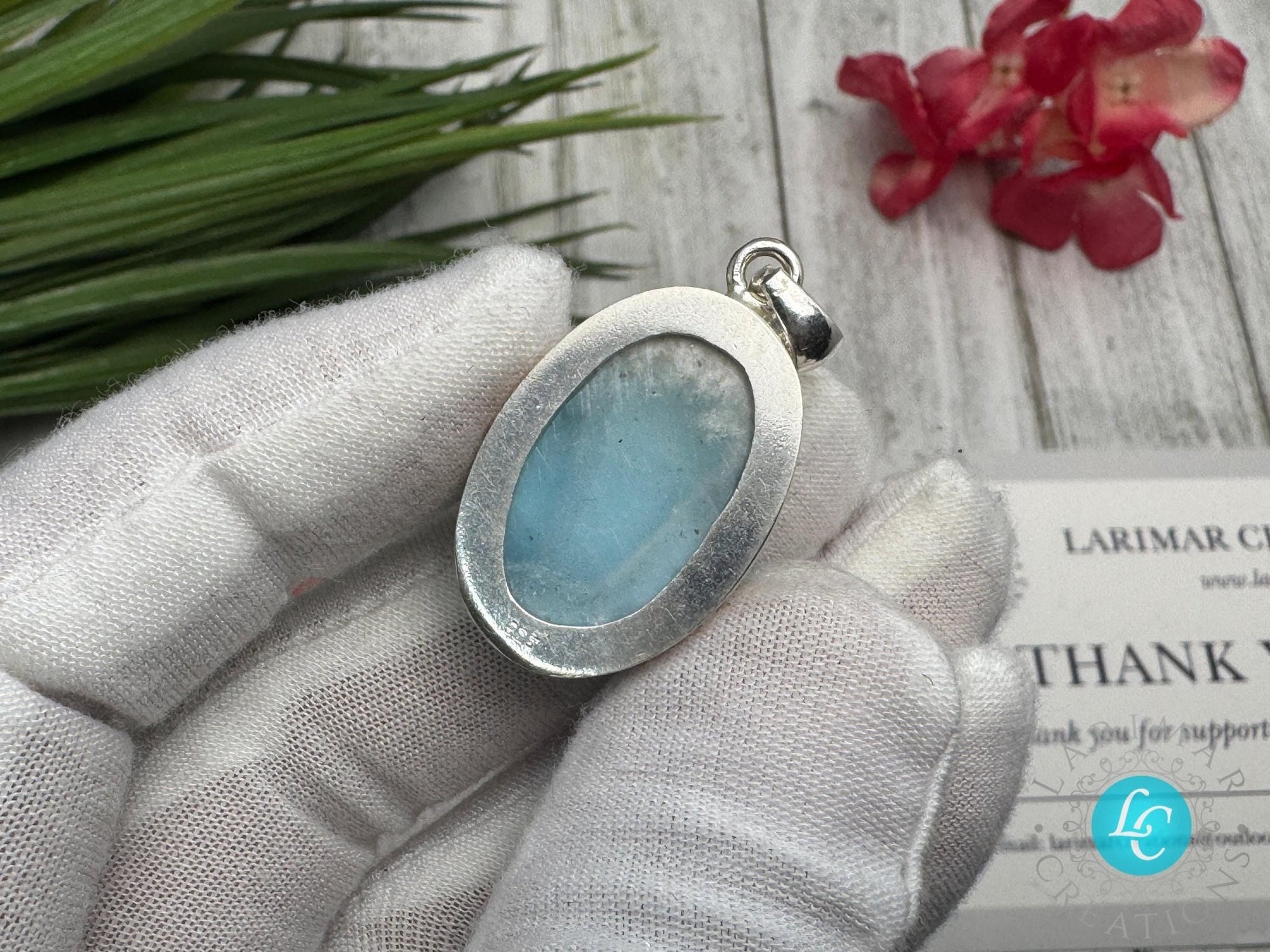 Larimar Pendant Necklace | Sterling Silver - Larimar Creations