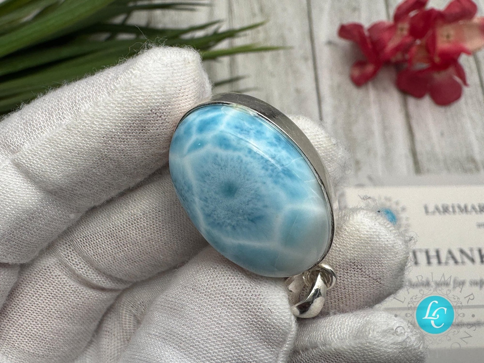 Larimar Pendant Necklace | Sterling Silver - Larimar Creations