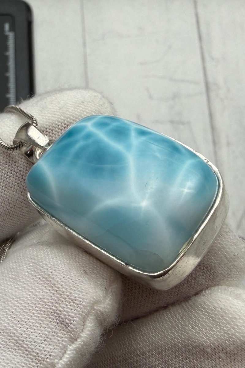 Larimar Pendant Necklace, Sterling Silver - Larimar Creations