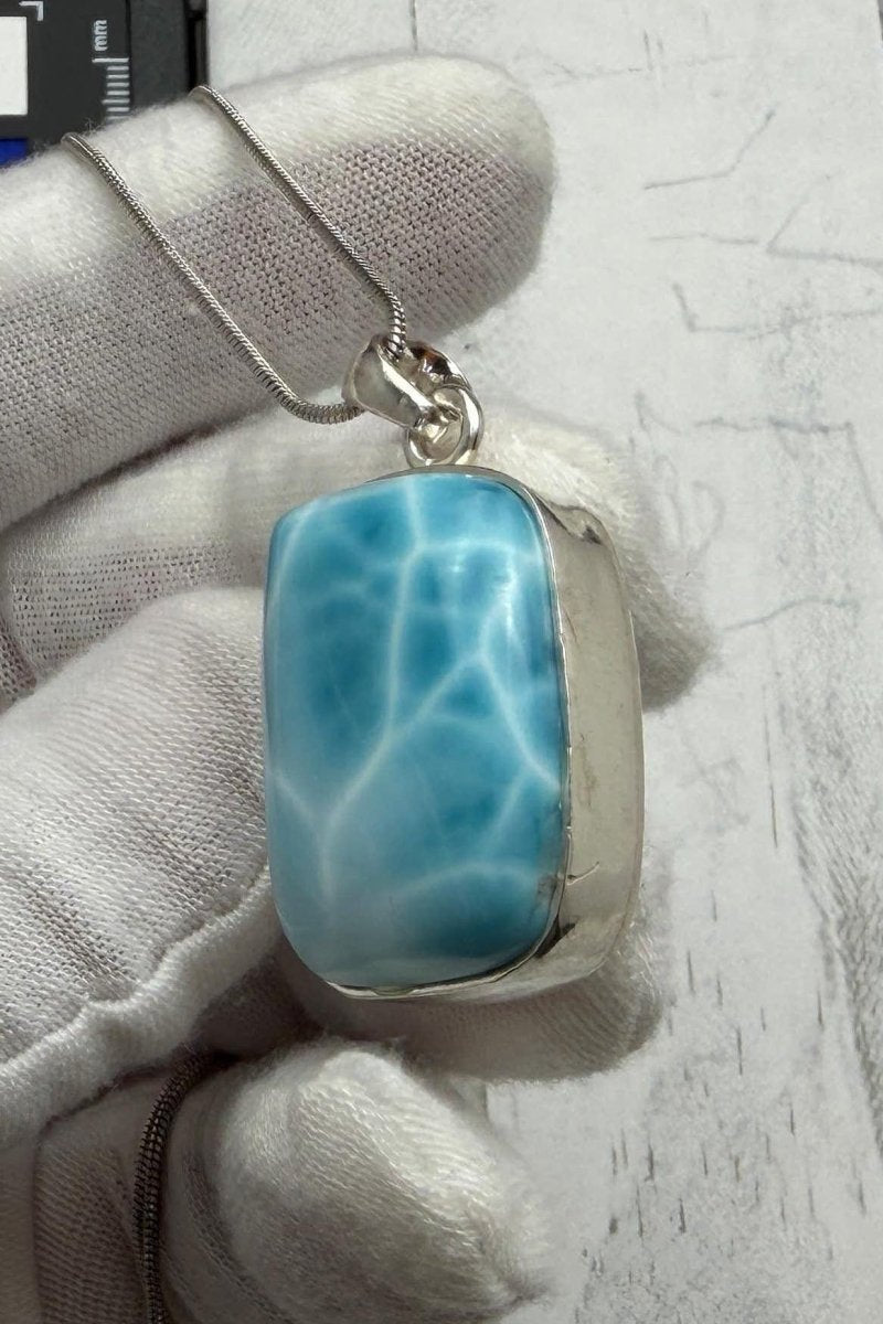 Larimar Pendant Necklace, Sterling Silver - Larimar Creations