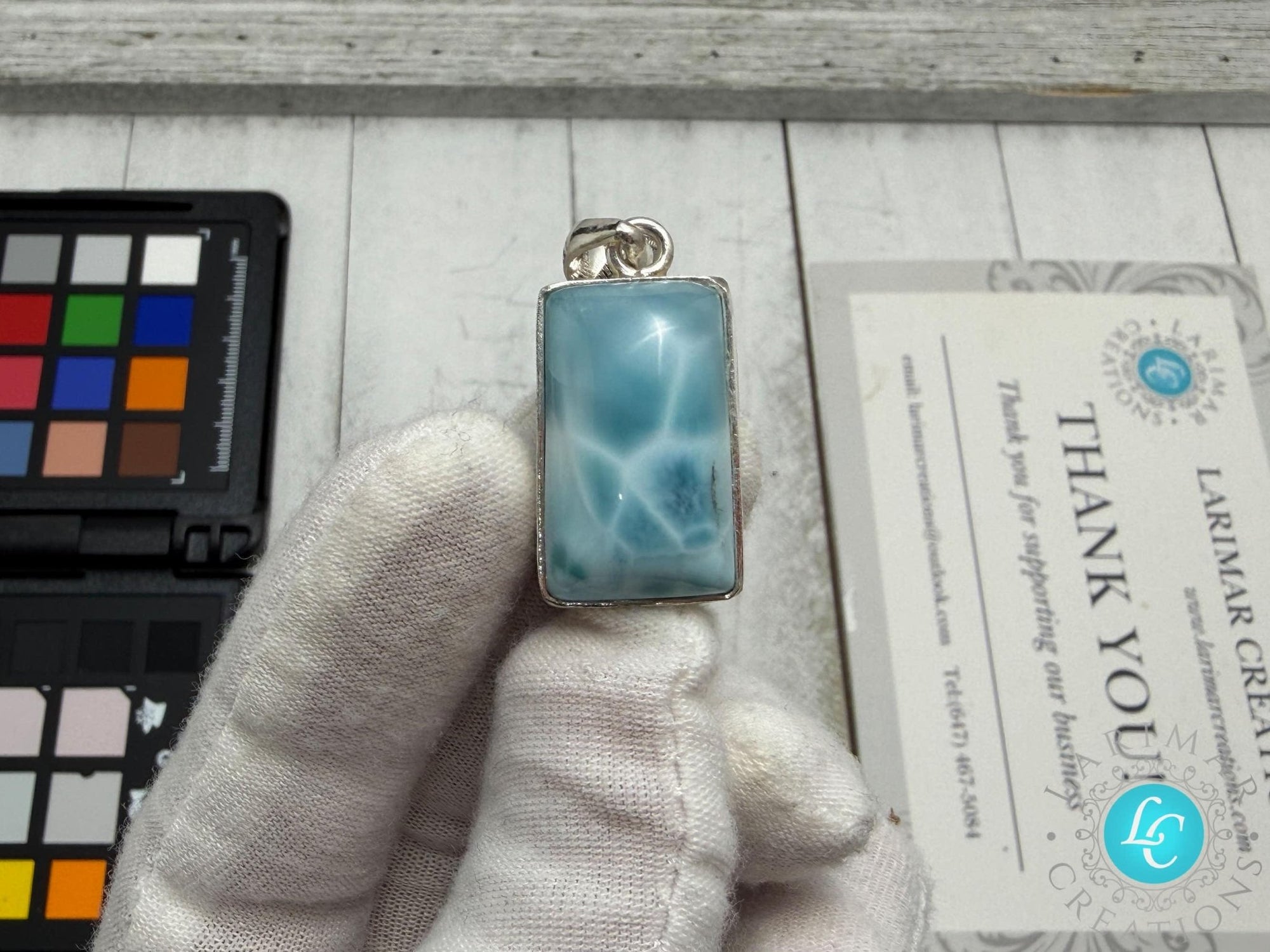 Larimar Pendant rectangle shape - Larimar Creations