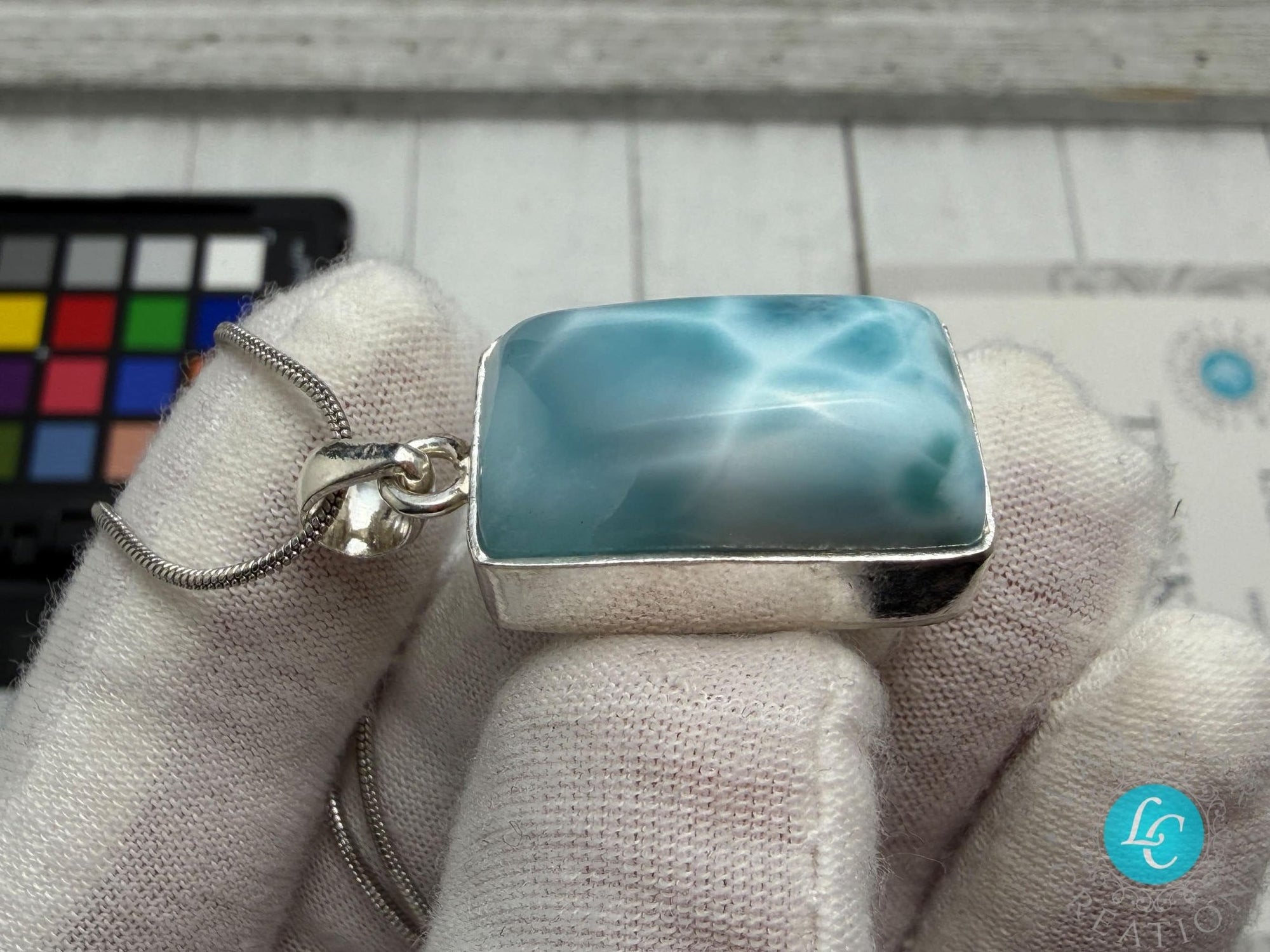 Larimar Pendant rectangle shape - Larimar Creations