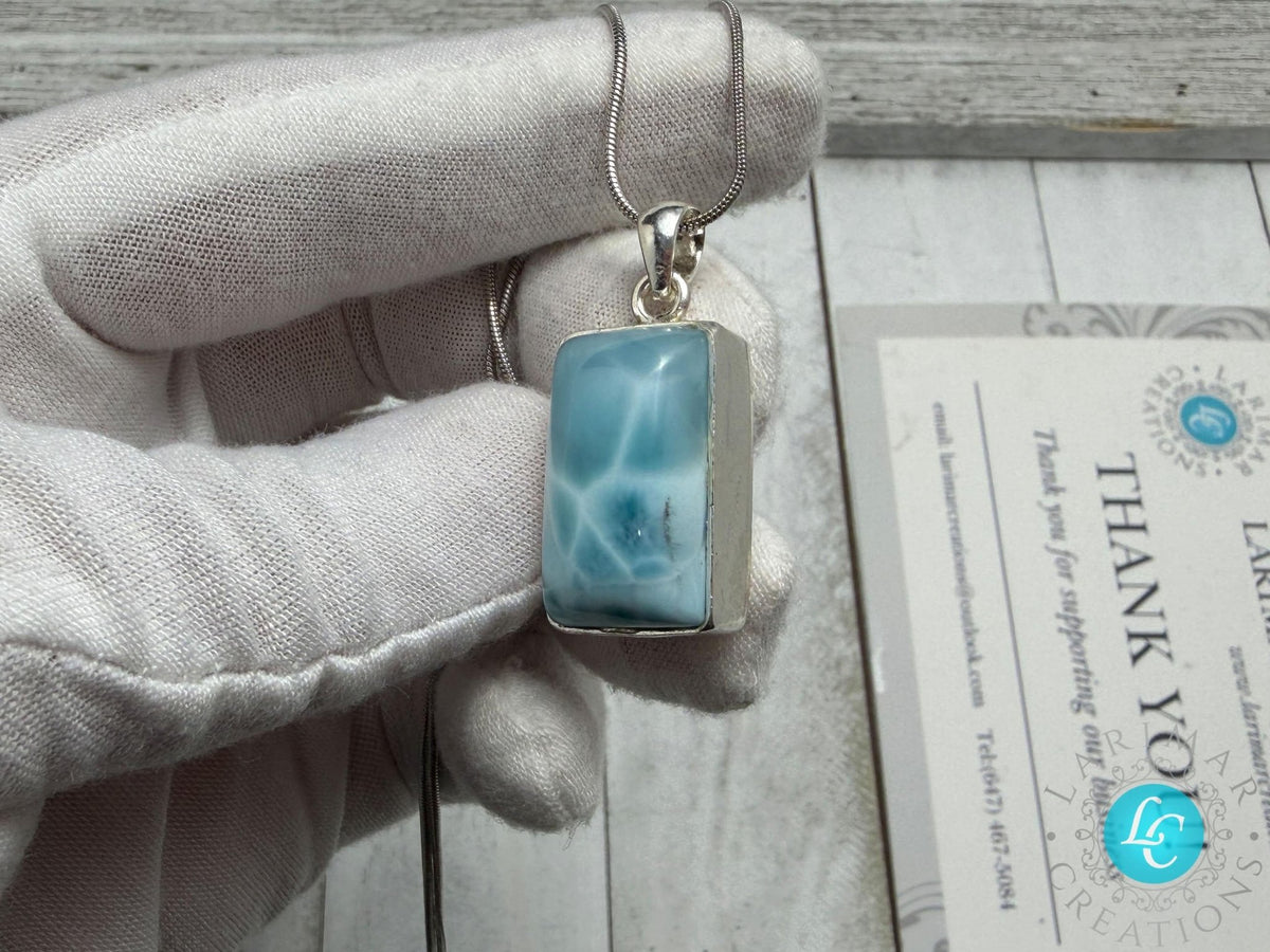 Larimar Pendant rectangle shape - Larimar Creations