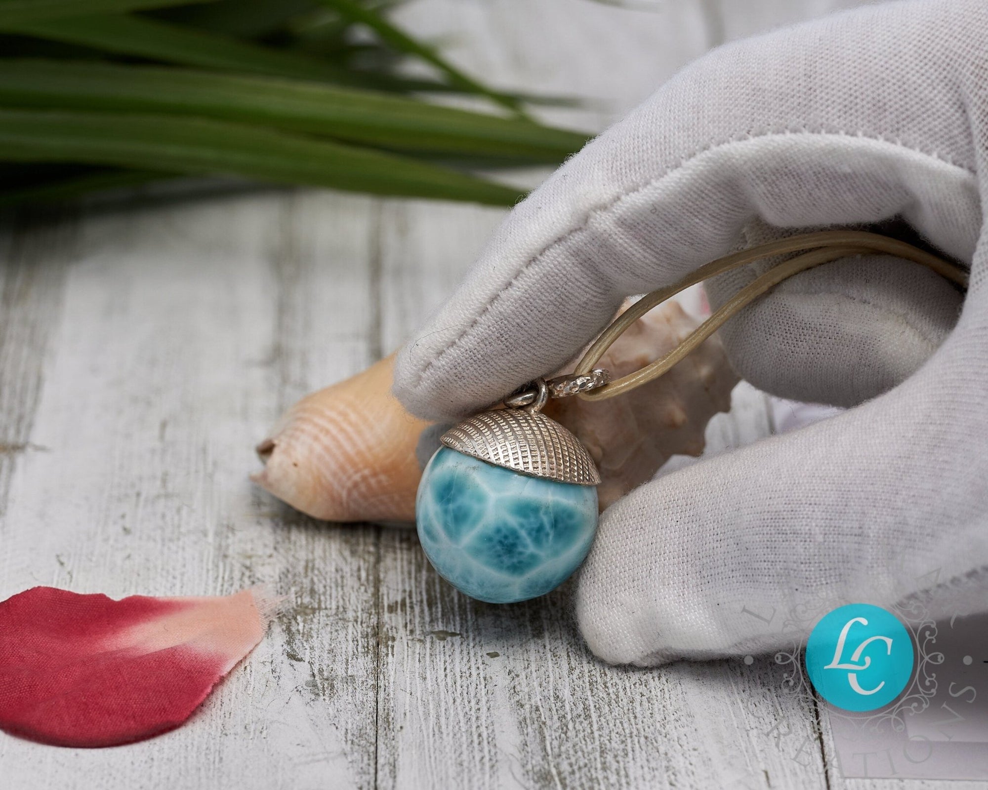 Turtleback Larimar Pendant, bead sphere Larimar Pendant, Mother in law gift,