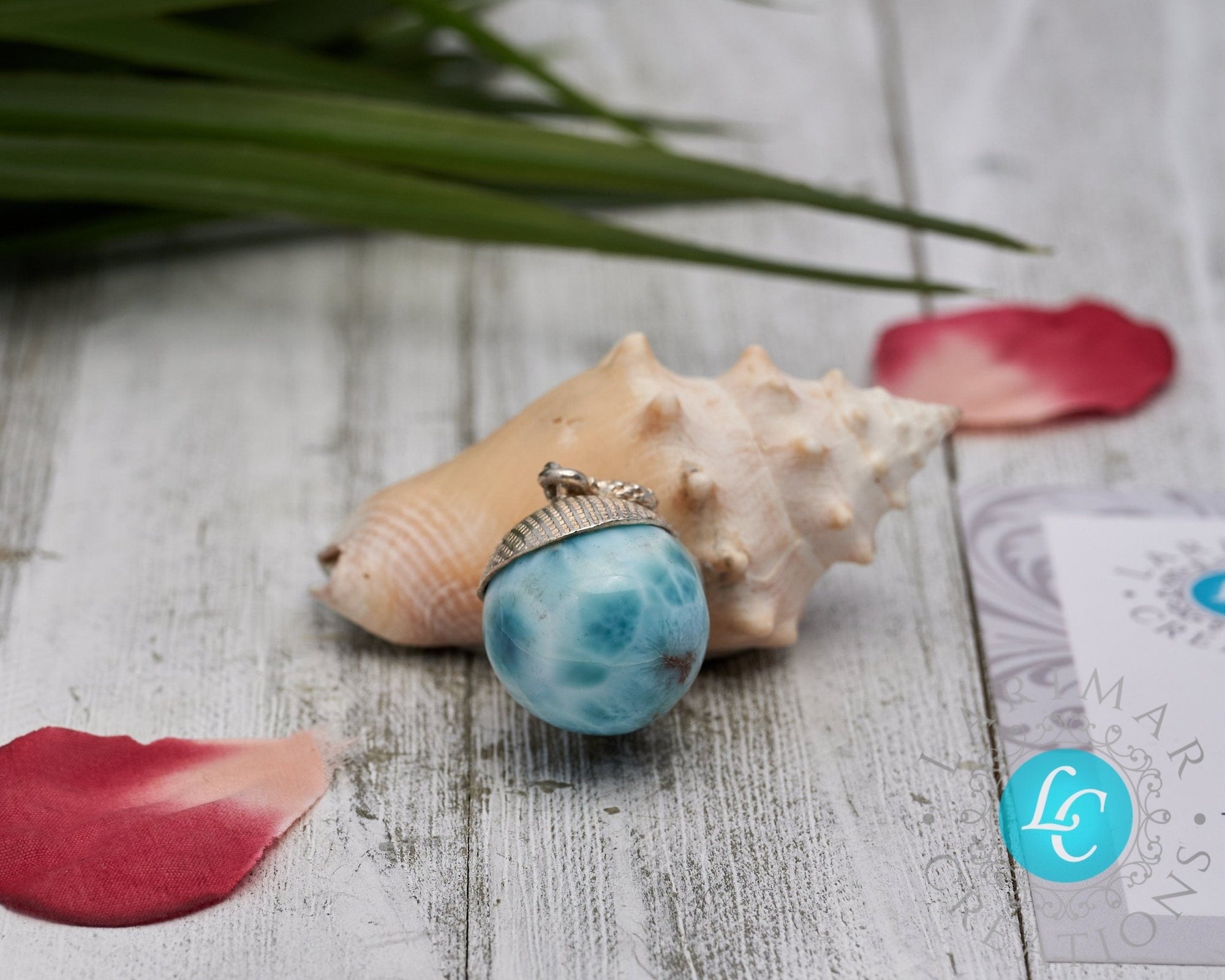 Turtleback Larimar Pendant, bead sphere Larimar Pendant, Mother in law gift, Larimar Necklace, Dominican Larimar, Gift for