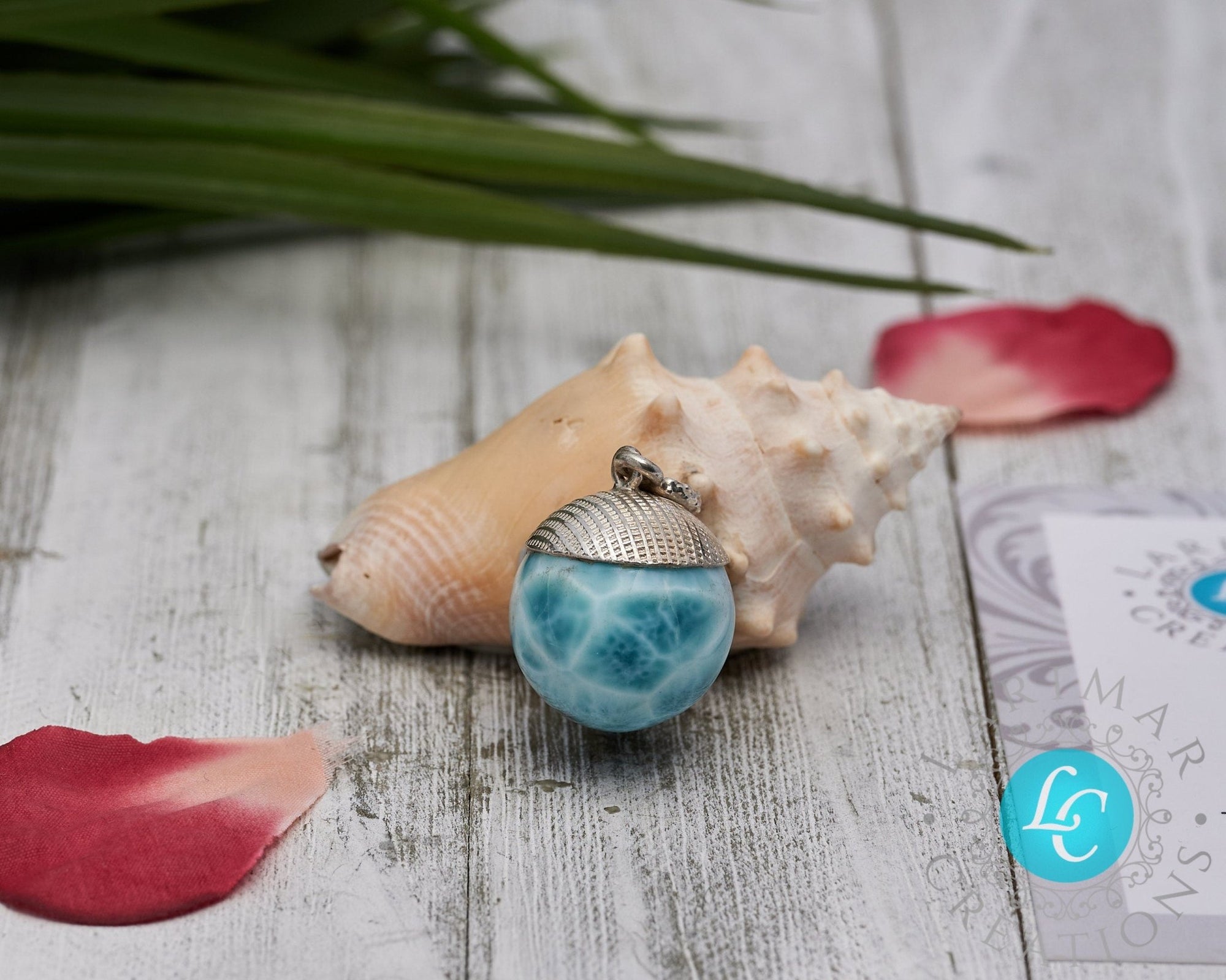 Turtleback Larimar Pendant, bead sphere Larimar Pendant, Mother in law gift,