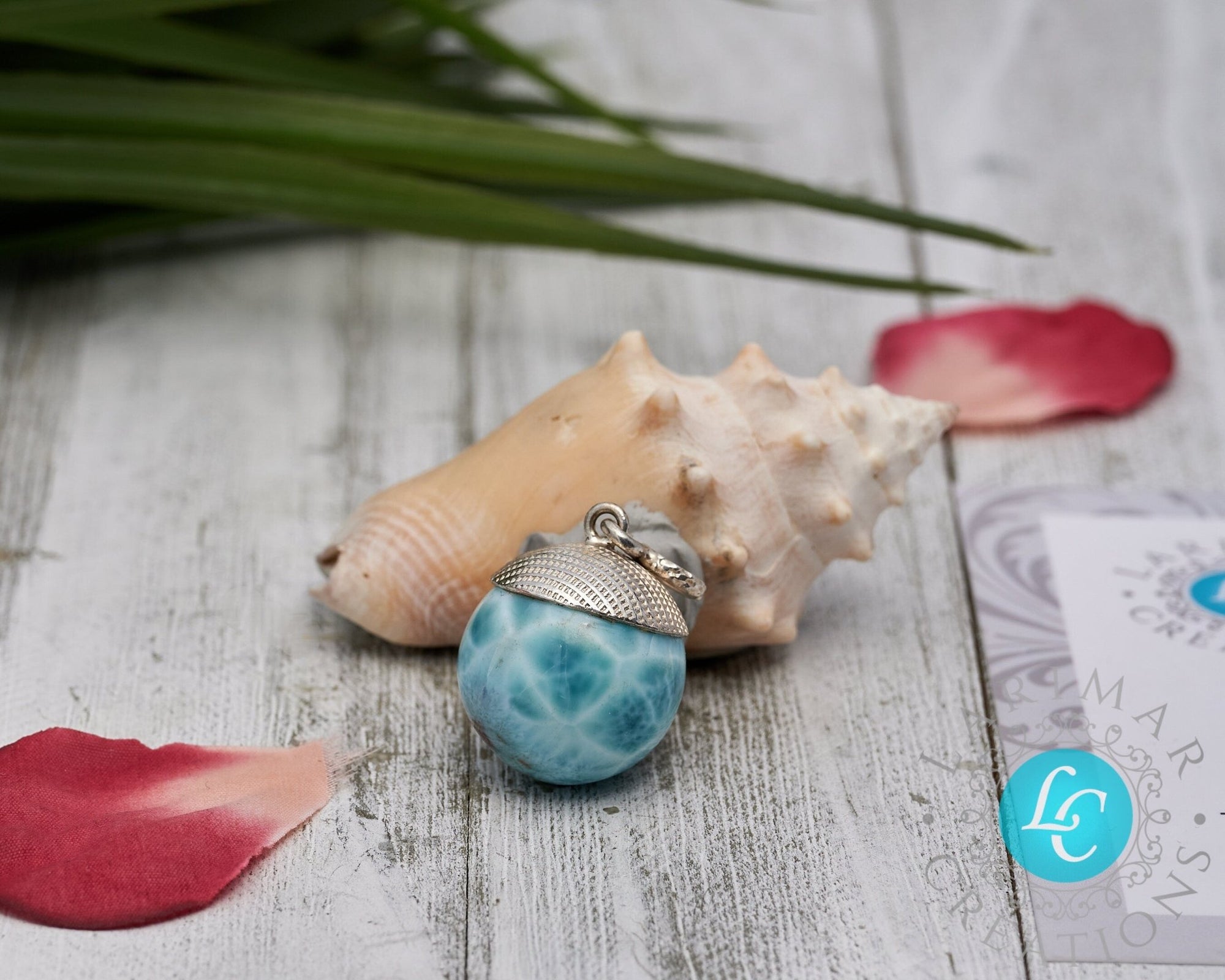 Turtleback Larimar Pendant, bead sphere Larimar Pendant, Mother in law gift,